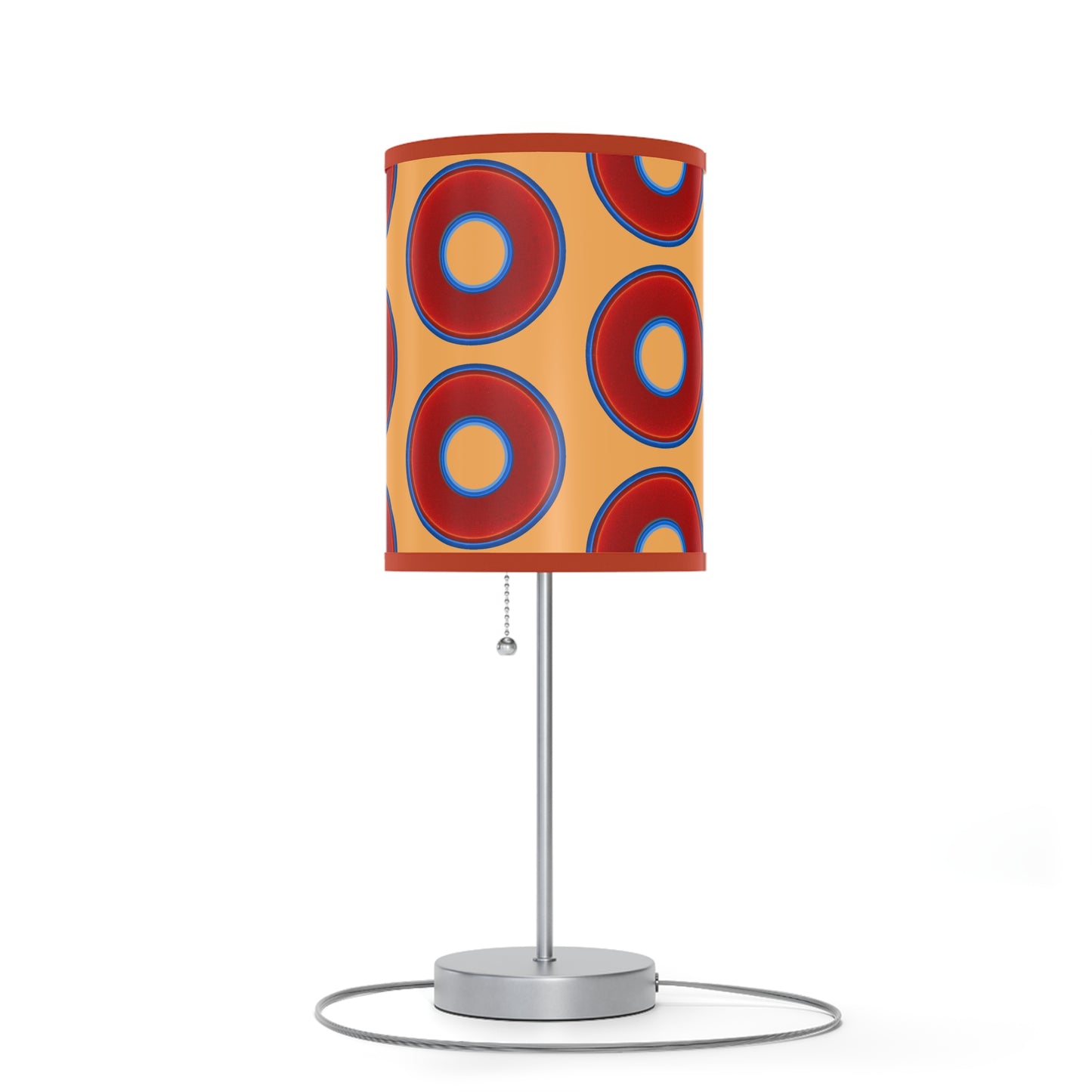 Lumpy Accent Lamps - red vivid donuts w/creamsicle orange background