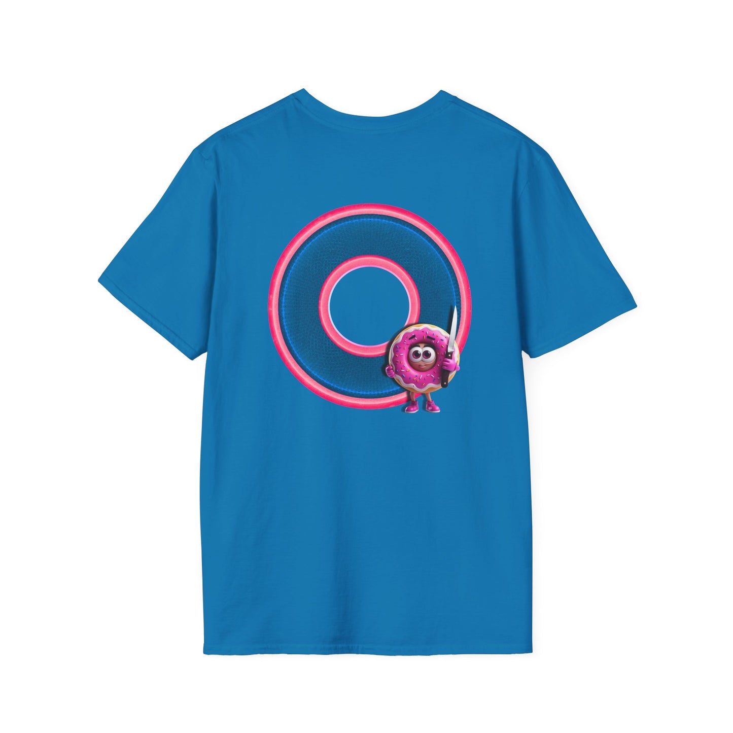 Classic Donut Tee - Unisex Soft-Style - "My Friend the Donut " - series 1.0  - variant 2 - blue/pink donut
