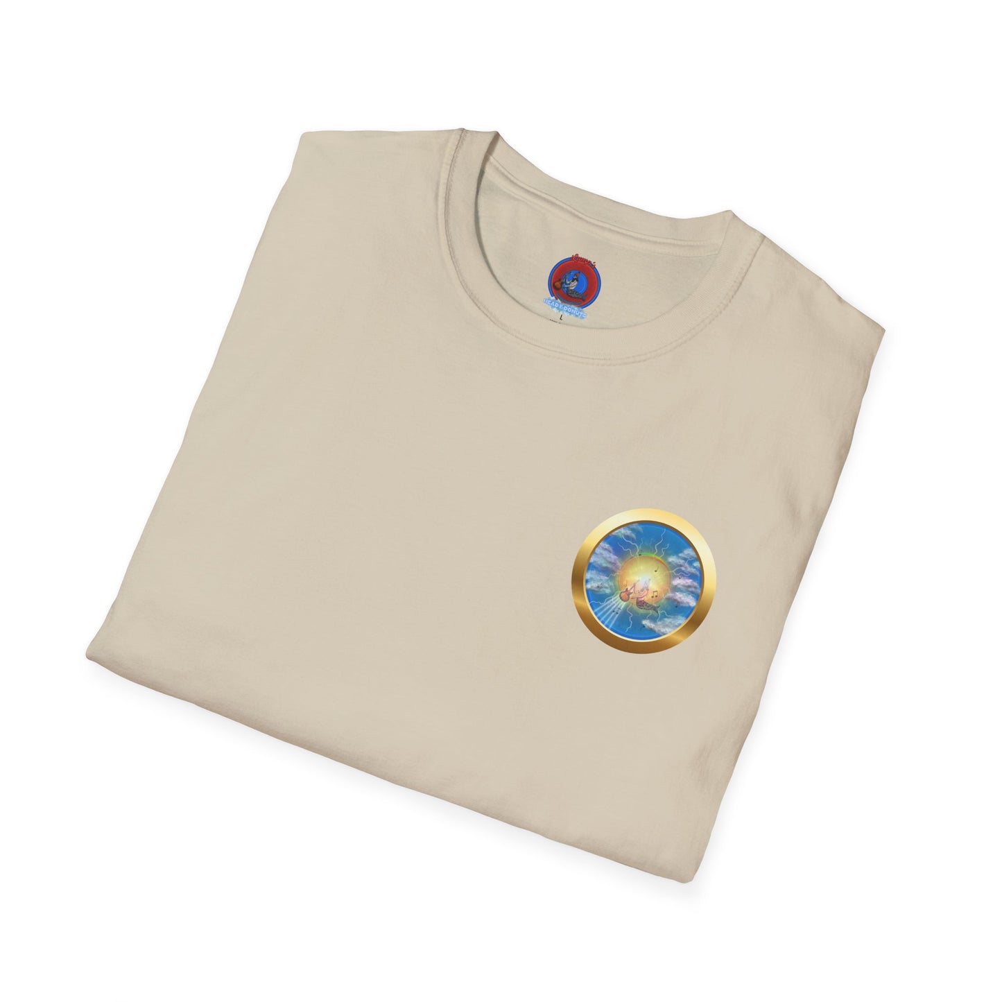 Classic Donut Tee - Unisex Soft-Style - "The Divided Donut" - variant 1 - blue/blue donut [*50% to The Divided Sky Foundation]