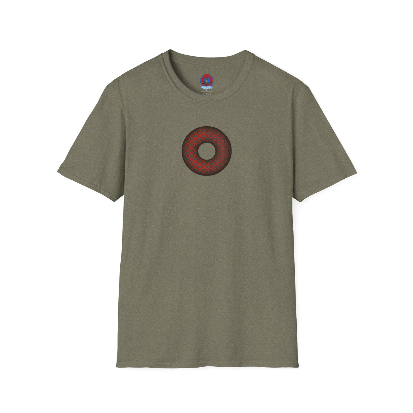 Plain Donuts/Unisex Soft-Style - "Plain Paradoxical Grided Donut" - red/dark gray donuts