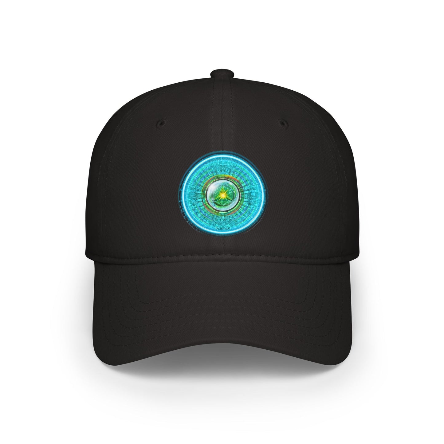 Lumpy Donut Baseball Cap - "Donut of Life Patch" - vivid turquoise tube donut w/ - variant 2