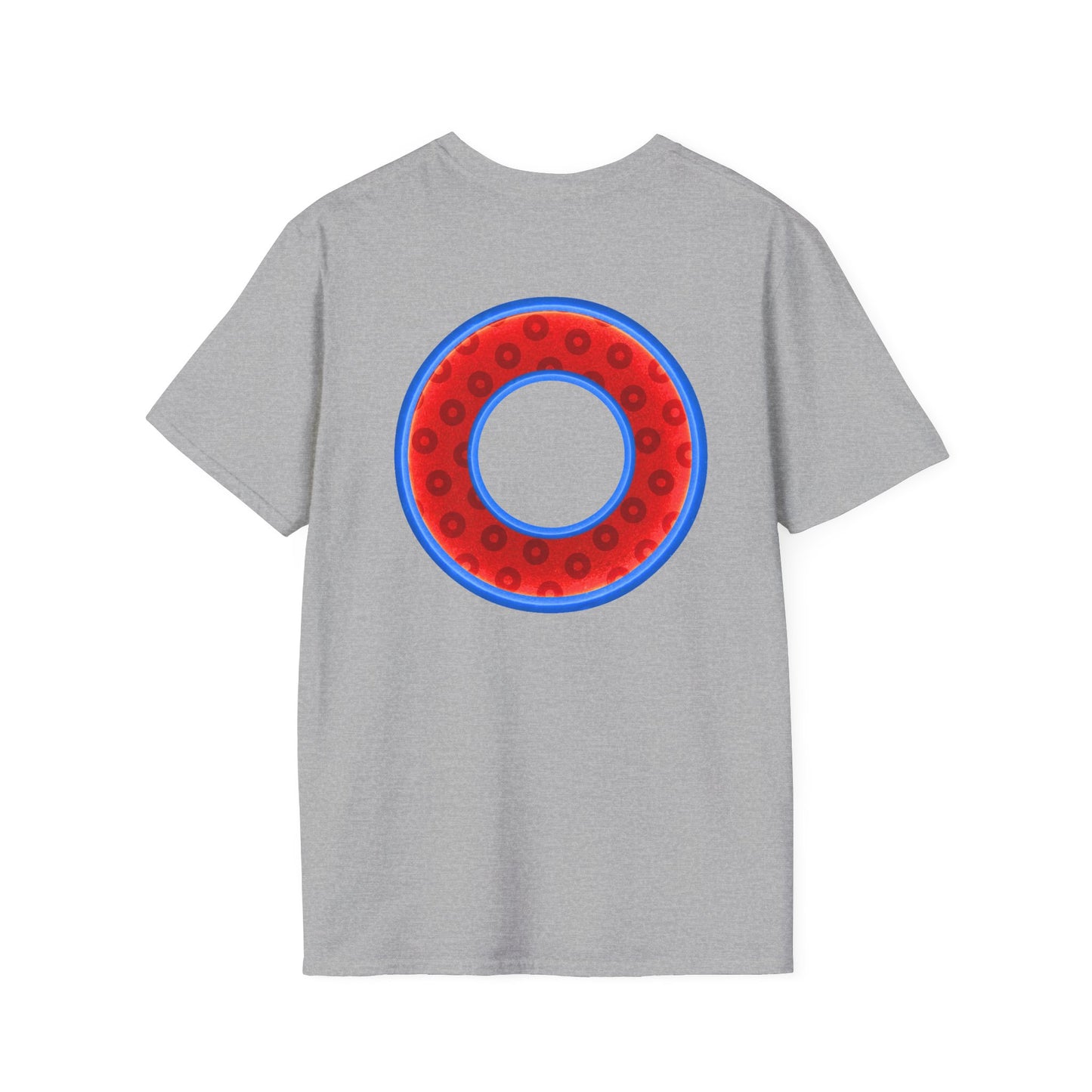 Plain Donuts/Unisex Soft-Style - "Plain Wide Mouthed Paradoxical Donuts" - red/medium royal blue donuts