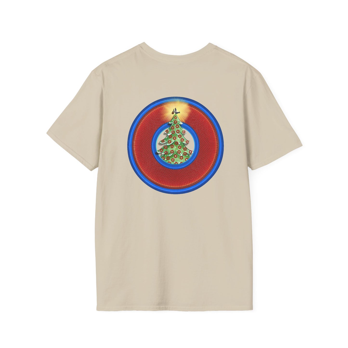 Classic Donut Tee - Unisex Soft-Style - "It's Always Phishmas in Philly" - rustic red/blue donut