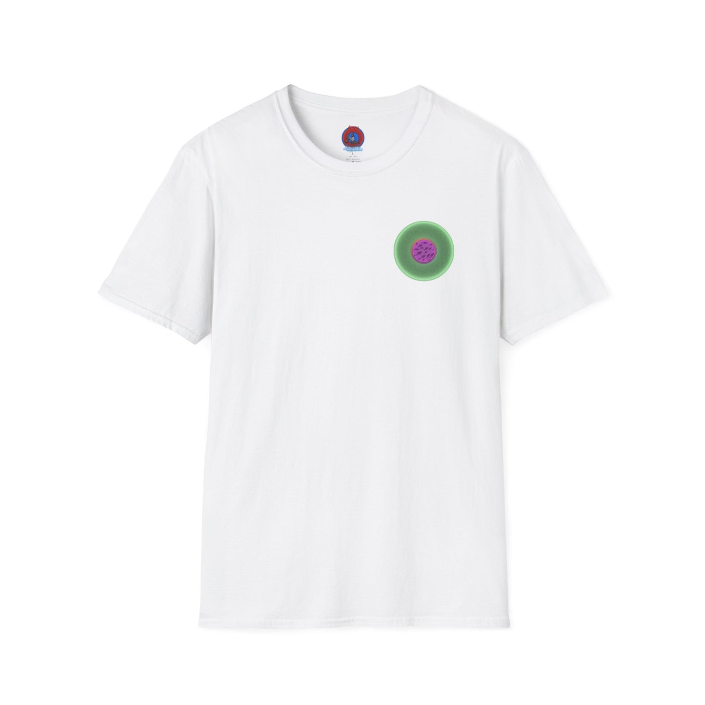 Classic Donut Tee - Unisex Soft-Style - "Swimming By" - variant 1 - series 1.0 - florescent green donut