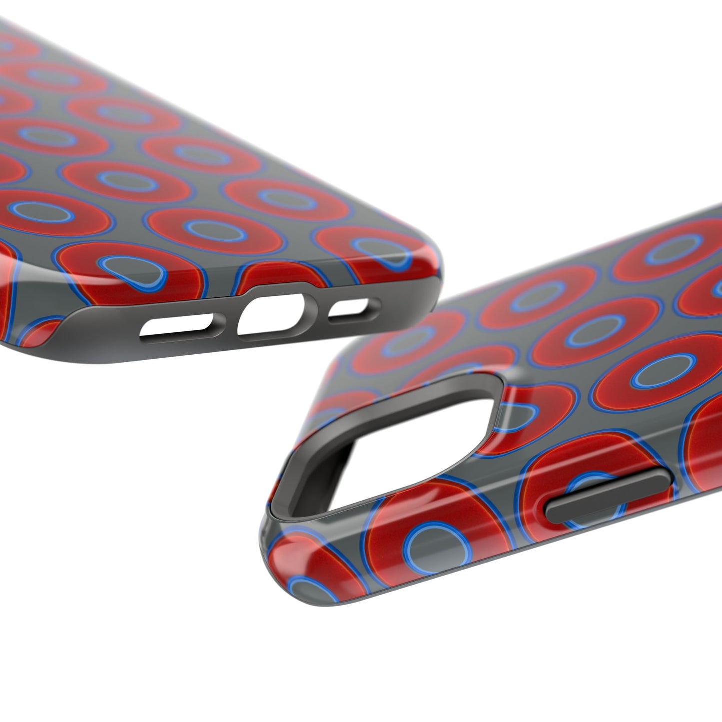 Magnetic Tough Donut Case - red vivid donut print w/dark gray background