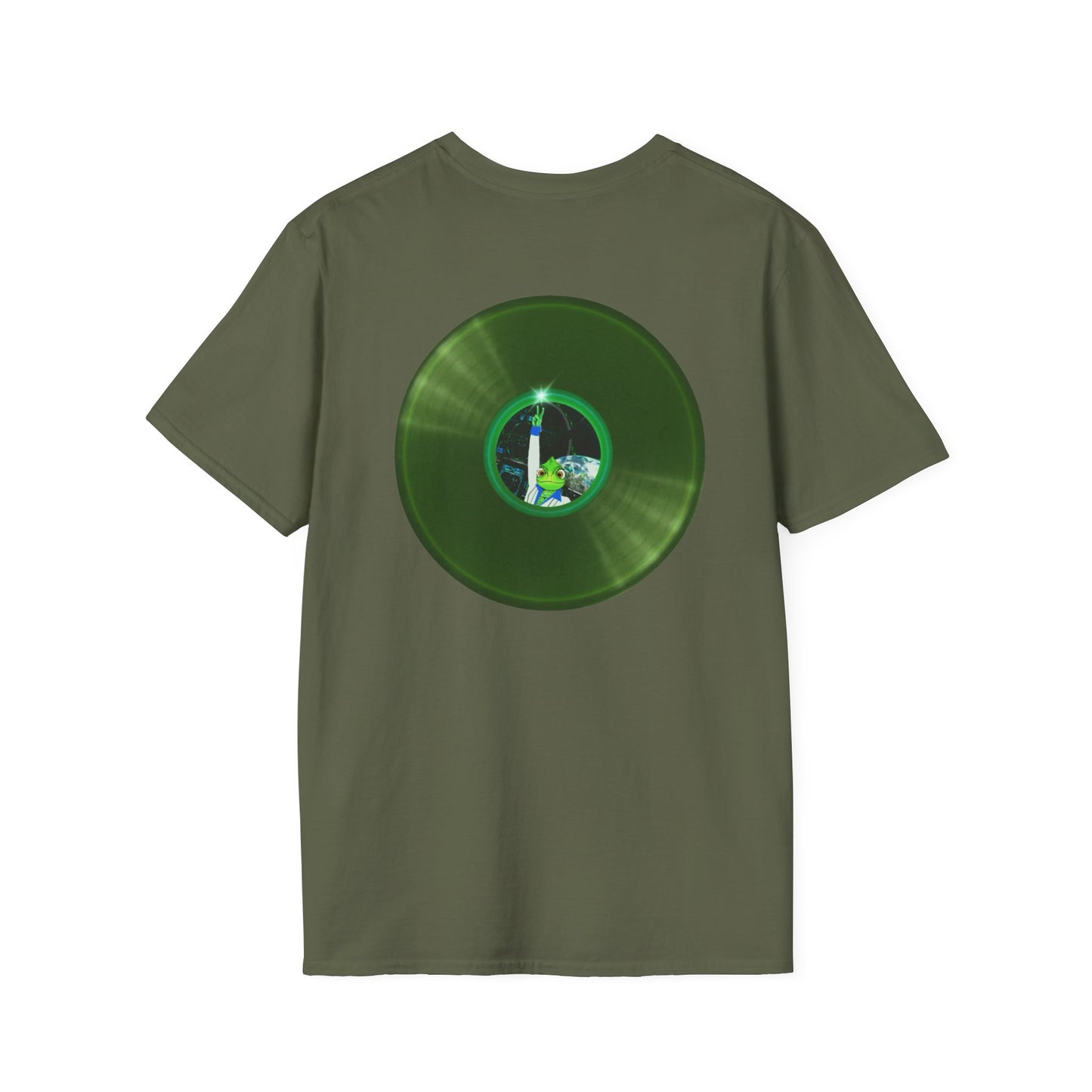 Classic Donut Tee - Unisex Soft-Style - "Rutherford's Staying Alive" - series 1.0 - variant 2 - green donut