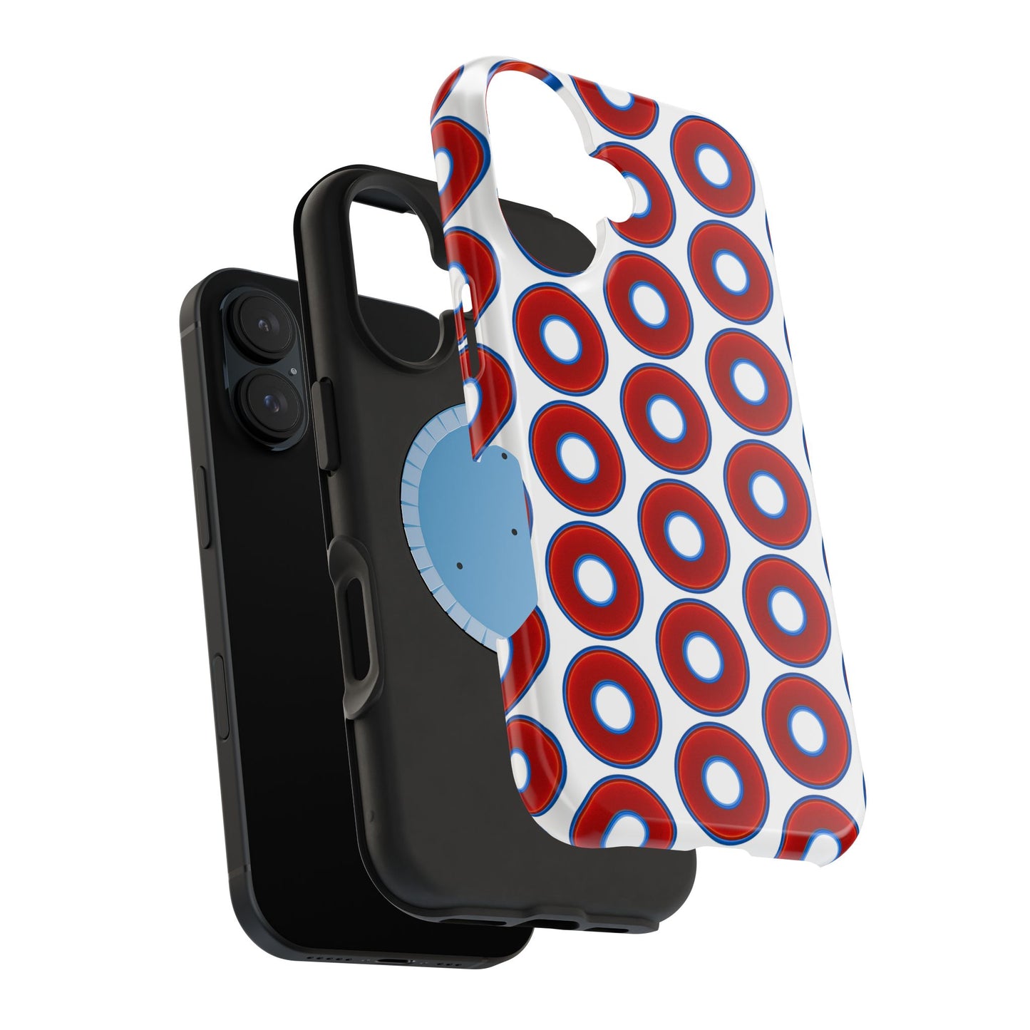 Magnetic Tough Donut Case - red vivid donut print w/white background