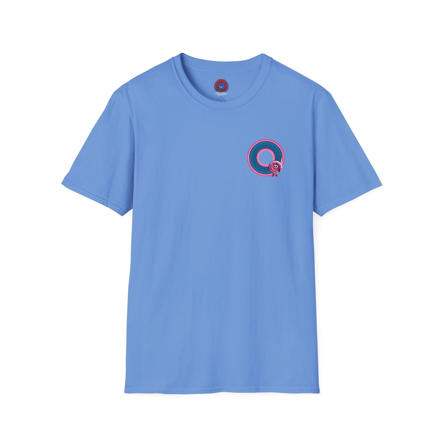 Classic Donut Tee - Unisex Soft-Style - "My Friend the Donut " - series 1.0  - variant 2 - blue/pink donut