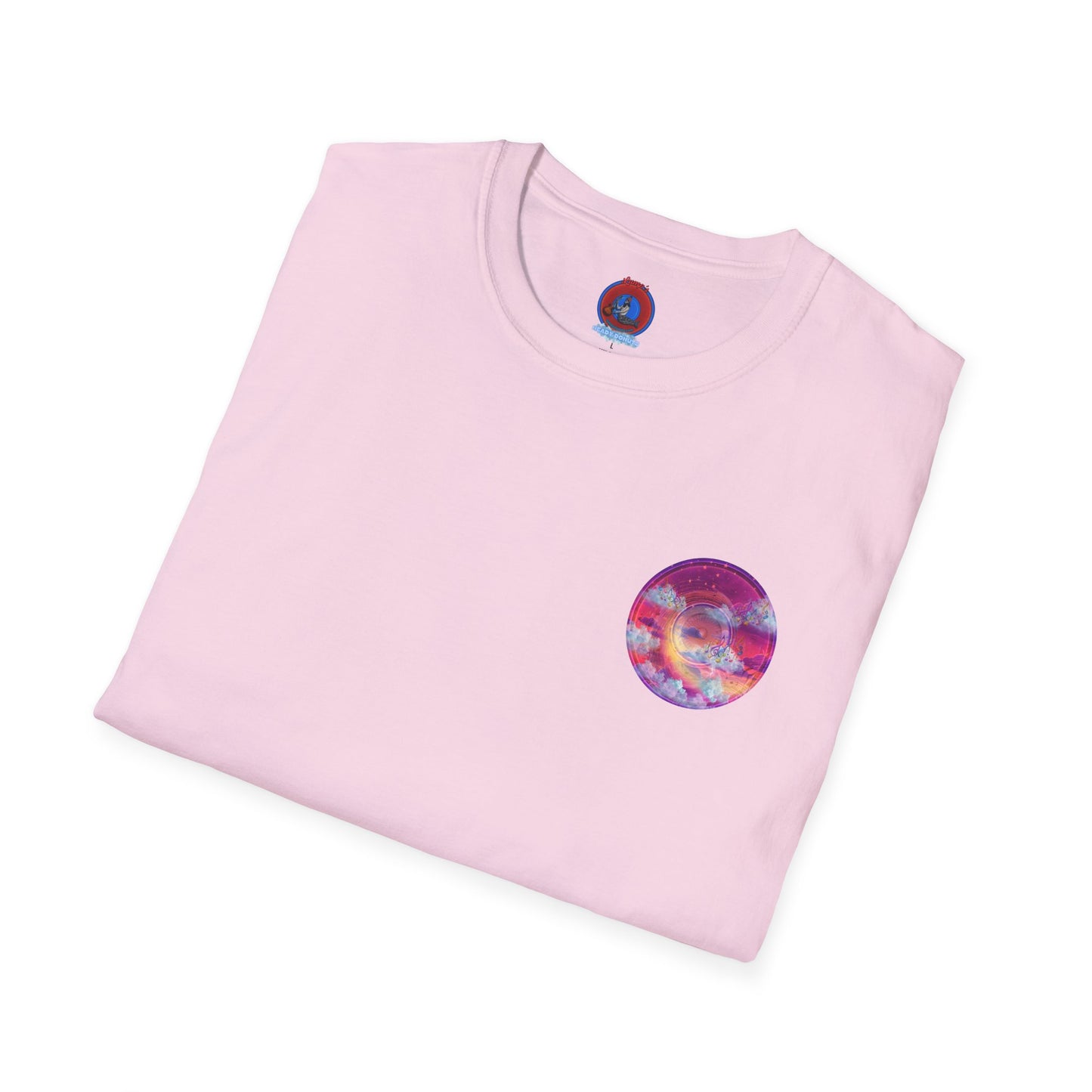 Classic Donut Tee - Unisex Soft-Style - "Conjurers of Donuts" - series 1.0  - magenta/purple donut
