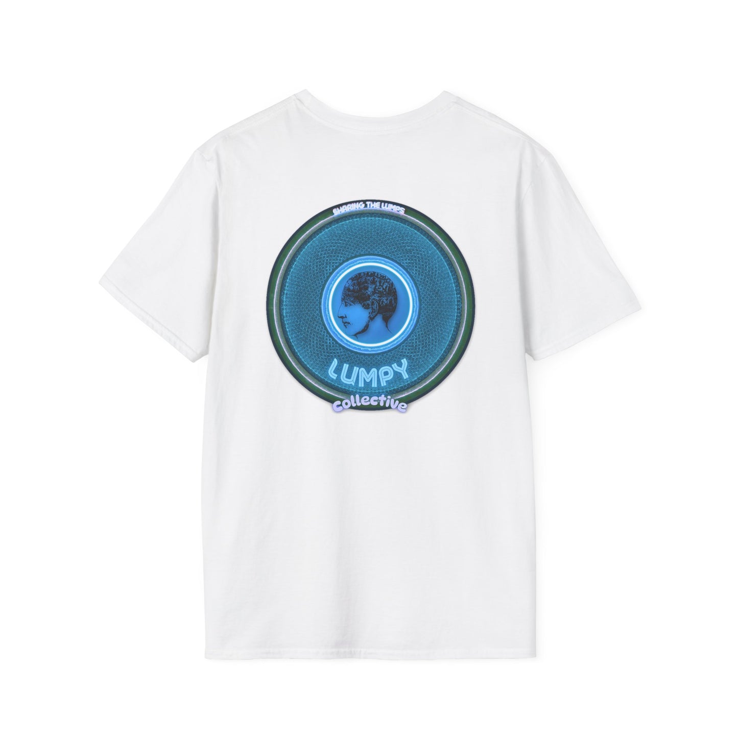 Classic Donut Tee - Unisex Soft-Style - "Lumpy Collective Donut" - aquamarine blue/green lumpy donut - variant 3