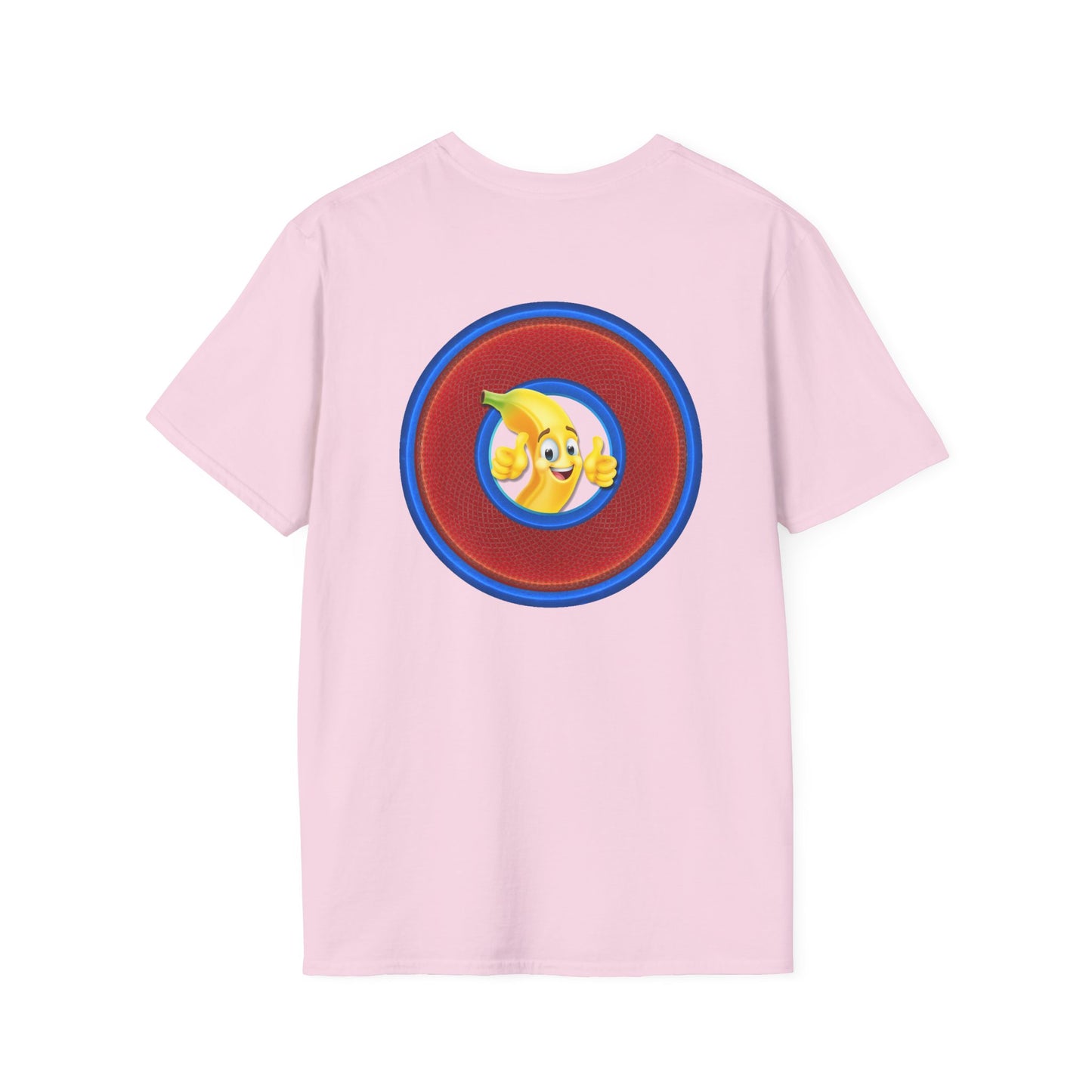 Classic Donut Tee - Unisex Soft-Style - "Dis sheet, it's bananas!" - series 1.0 - variant 6 - traditional red/blue donut