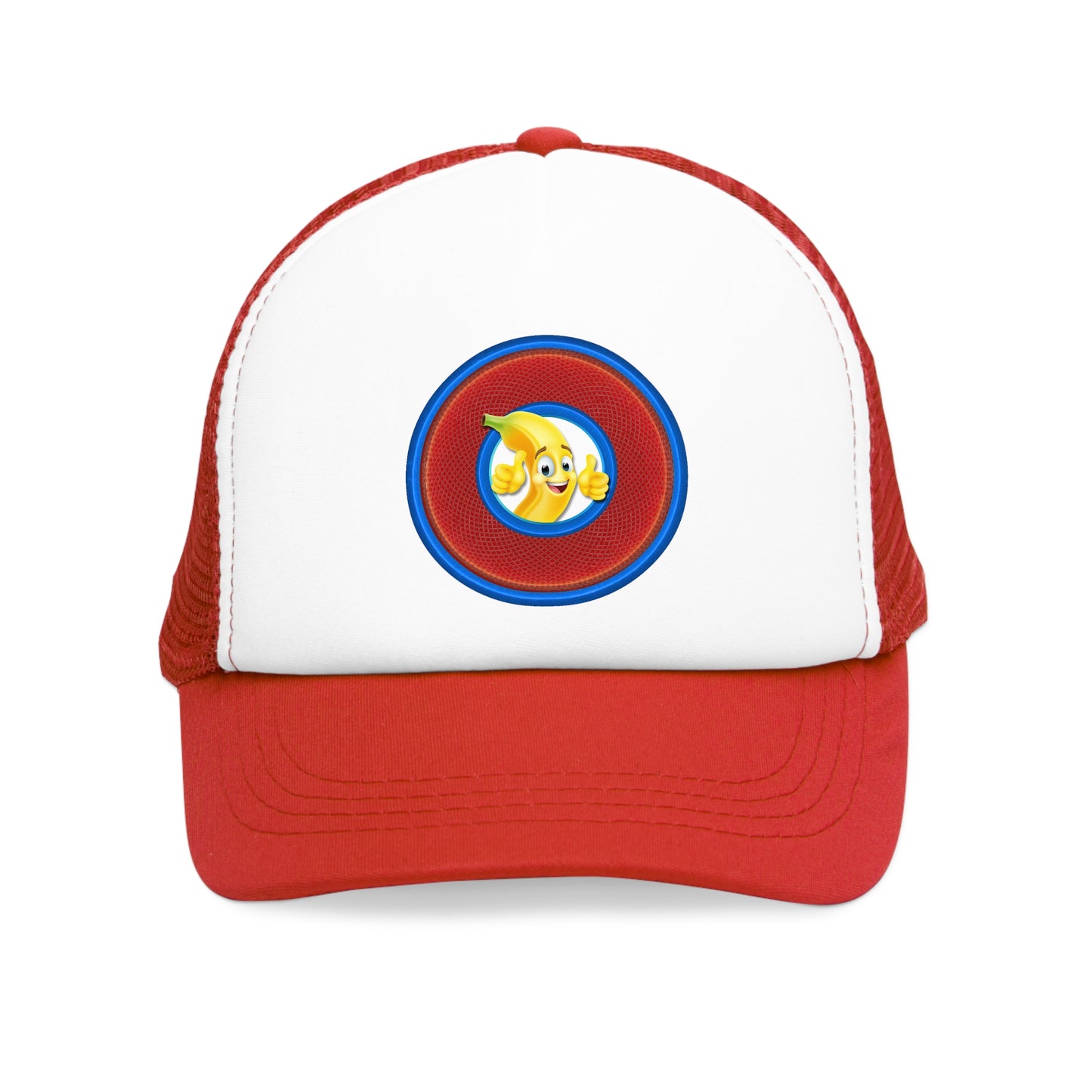 Lumpy Trucker Hat - "The Day that You Arrive" - variant 7 - red blue