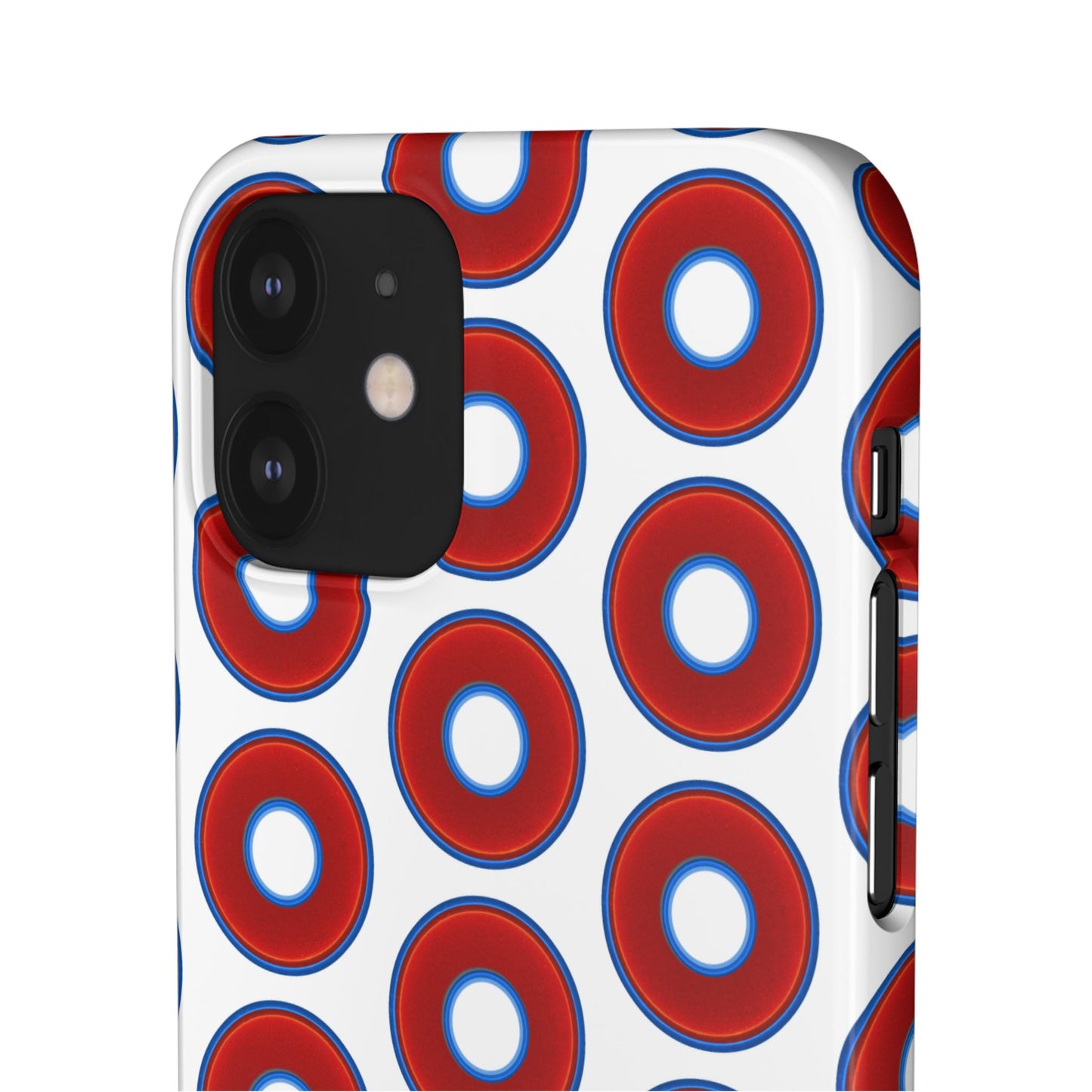 Lumpy Donut Snap Case - red vivid donut print w/white background