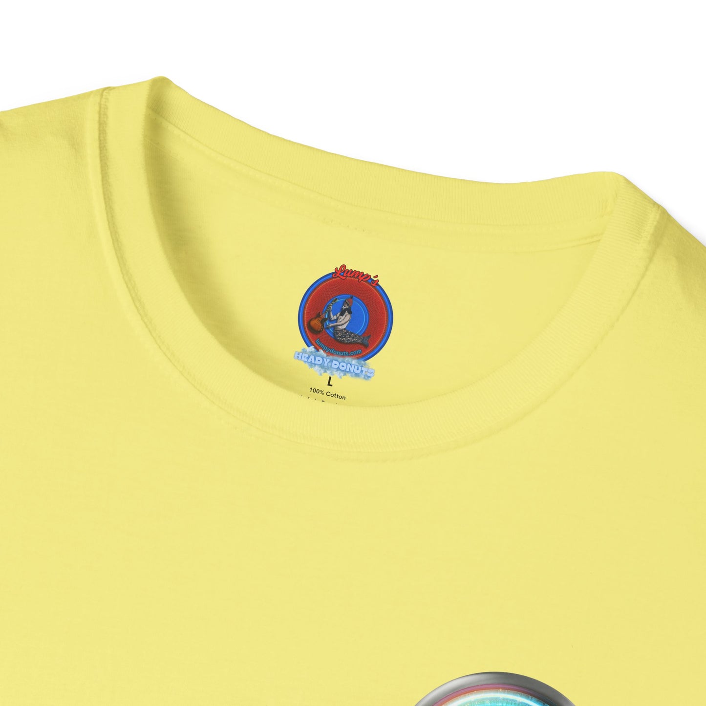 Classic Donut Tee - Unisex Soft-Style - "Donut of Life Tee" - vivid turquoise tube donut - variant 3