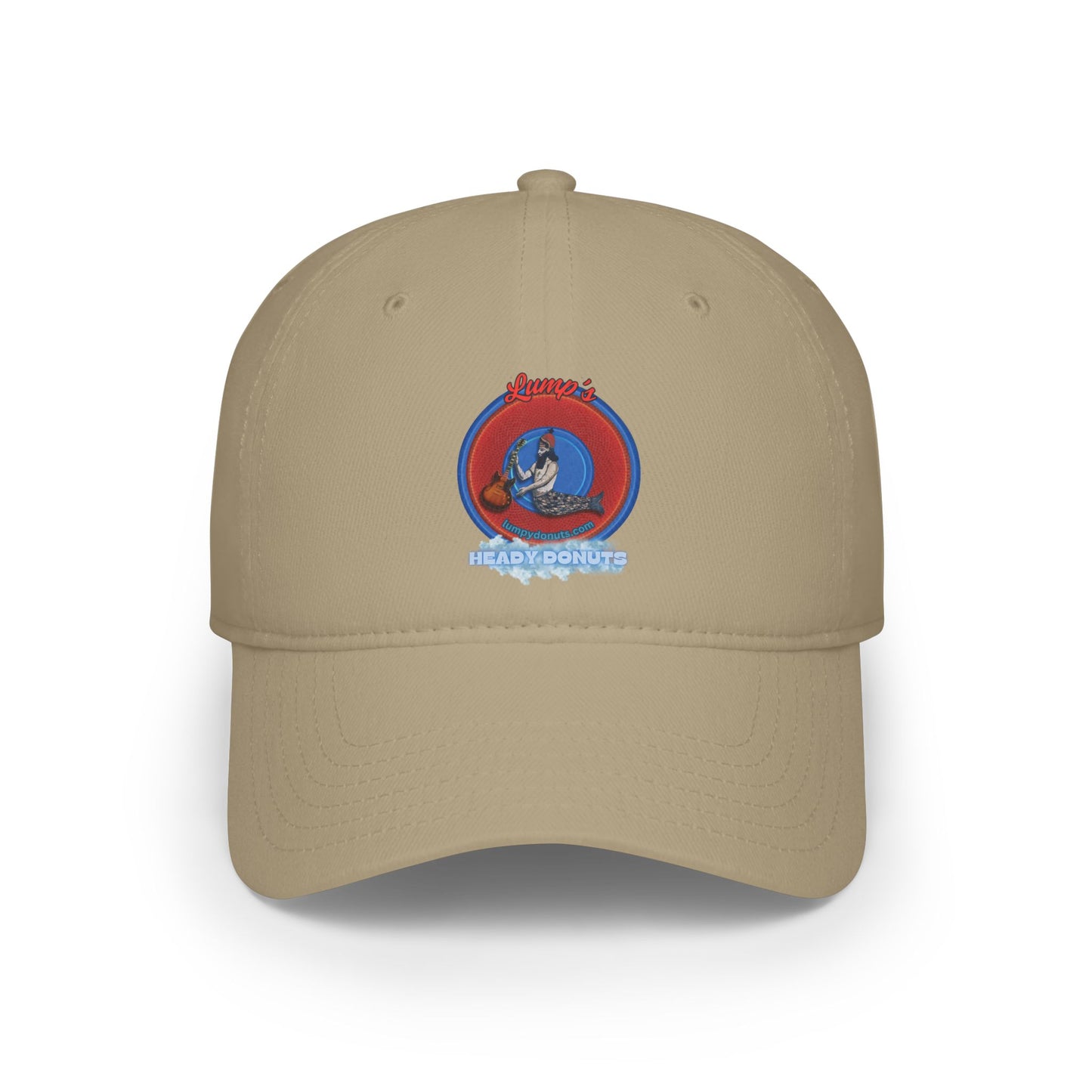 Lumpy Donut Baseball Cap - "Lump's Logo Donut Cap" - vivid red donut w/