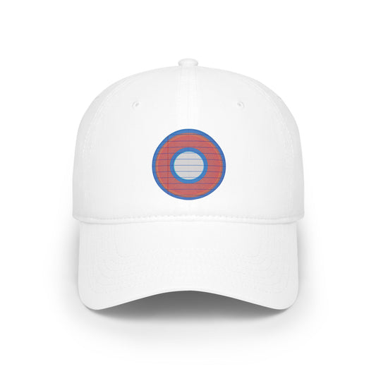 Lumpy Donut Baseball Cap - "Tasty Donut Cap" - variant 2 - red rustic donut w/