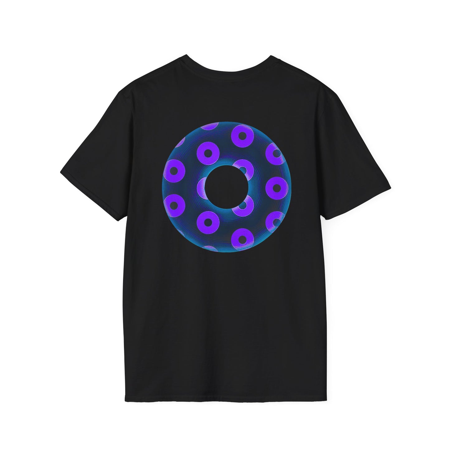 Plain Donuts/Unisex Soft-Style - "Plain Blimpy Paradoxical Donuts" - dark steel blue/vivd dark purple donuts