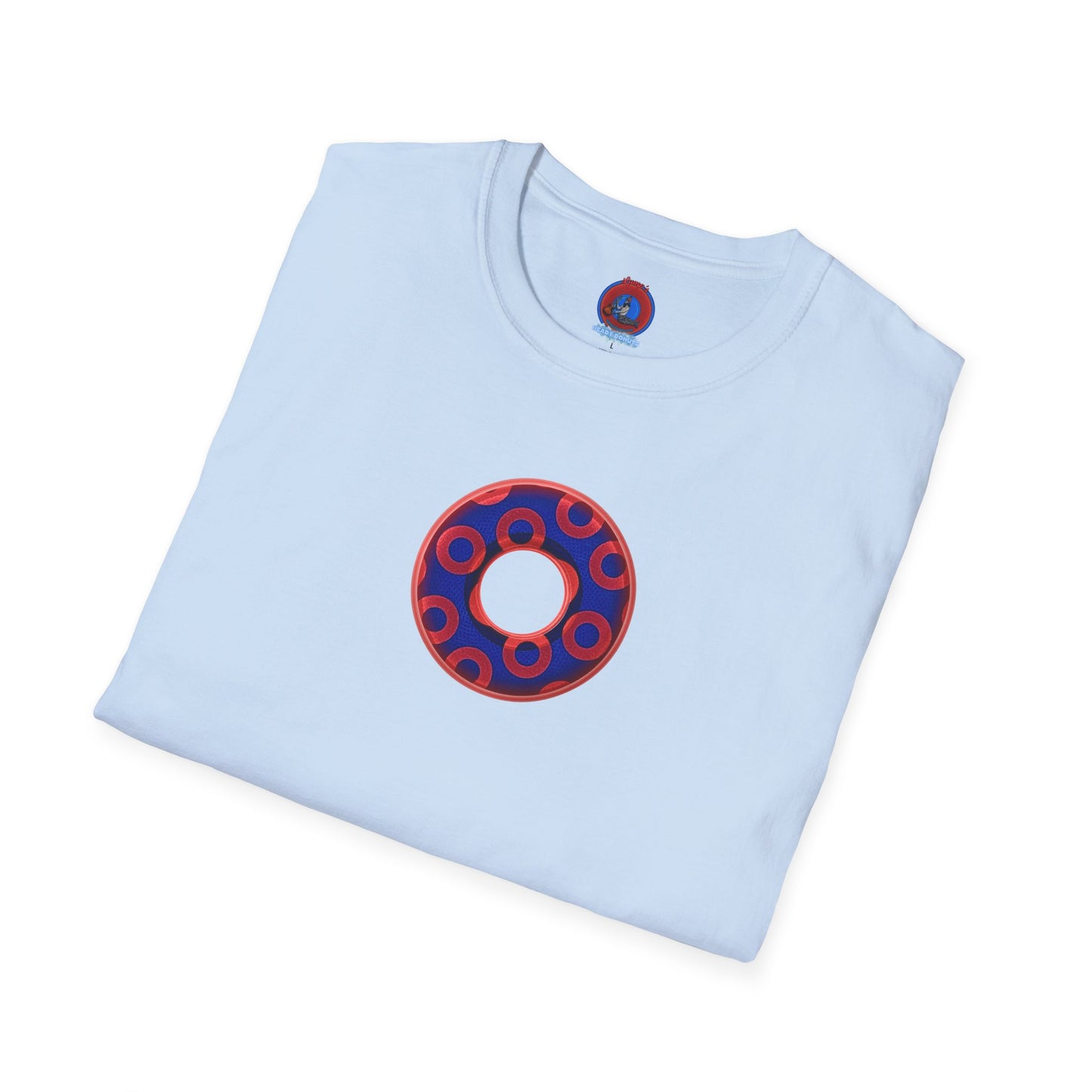 Plain Donuts/Unisex Soft-Style - "Plain Rustic Paradoxical Donuts" - red/ blue donuts