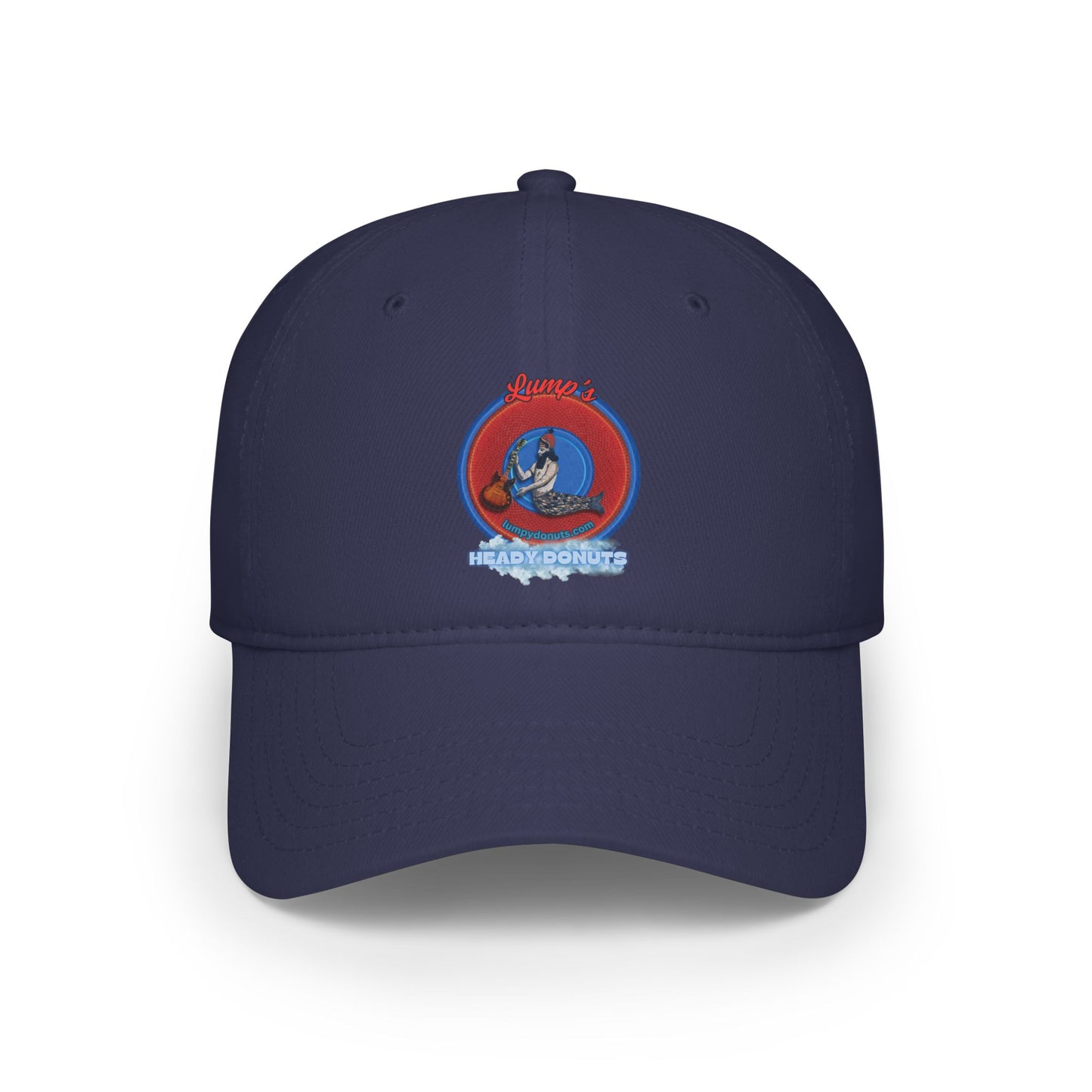 Lumpy Donut Baseball Cap - "Lump's Logo Donut Cap" - vivid red donut w/
