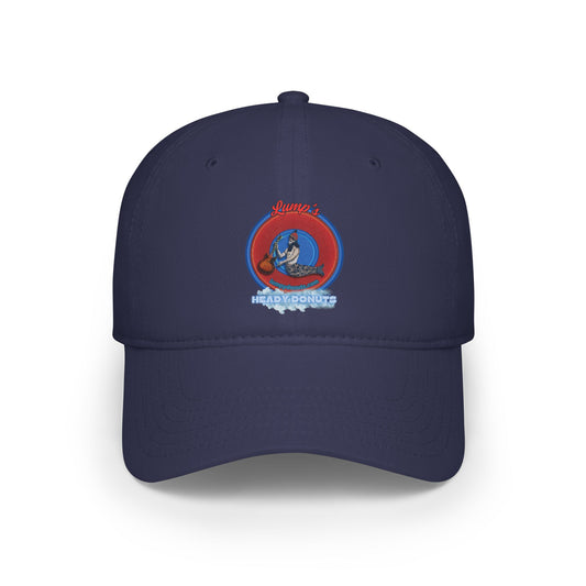 Lumpy Donut Baseball Cap - "Lump's Logo Donut Cap" - vivid red donut w/
