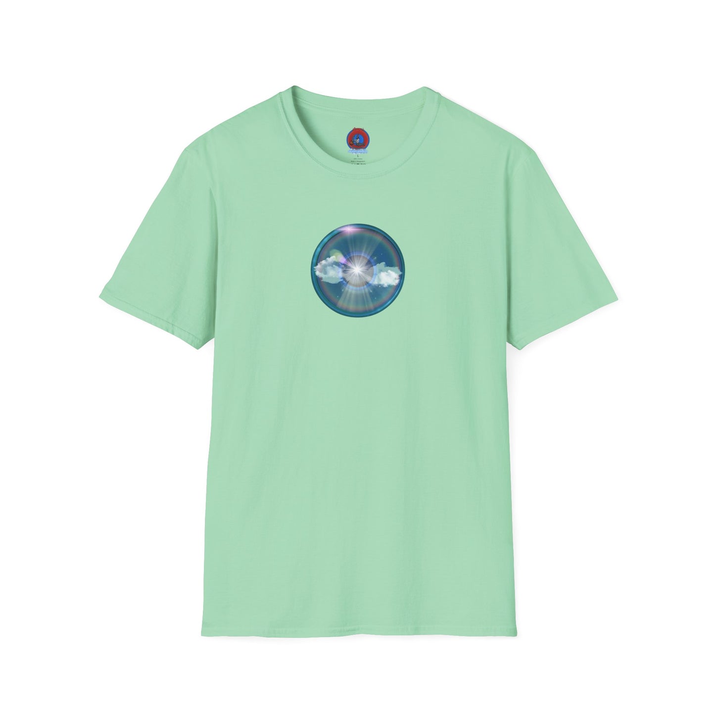 Classic Donut Tee - Unisex Soft-Style - "The Original Divided Donut' - light blue sky donut