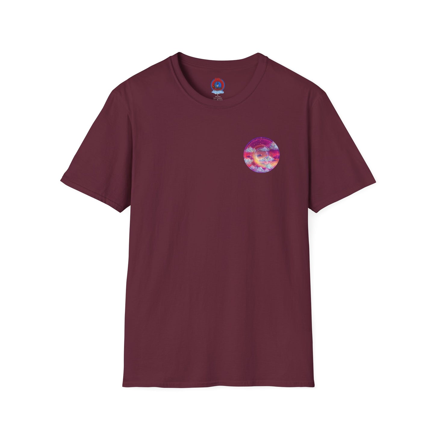 Classic Donut Tee - Unisex Soft-Style - "Conjurers of Donuts" - series 1.0  - magenta/purple donut