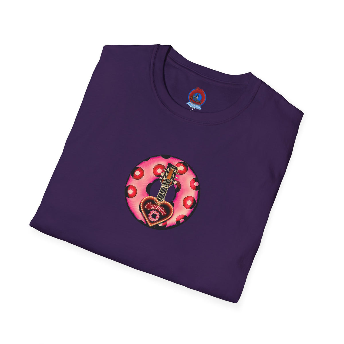 Classic Donut Tee - Unisex Soft-Style - "Would You Be My Donut?" - paradoxical faded magenta/red donut - variant 1