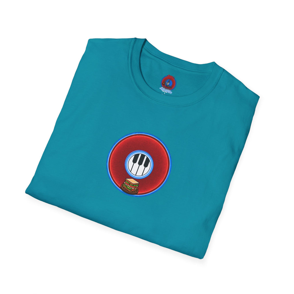 Classic Donut Tee - Unisex Soft-Style - "Rage Side Donut" - vivid red donut - variant 2
