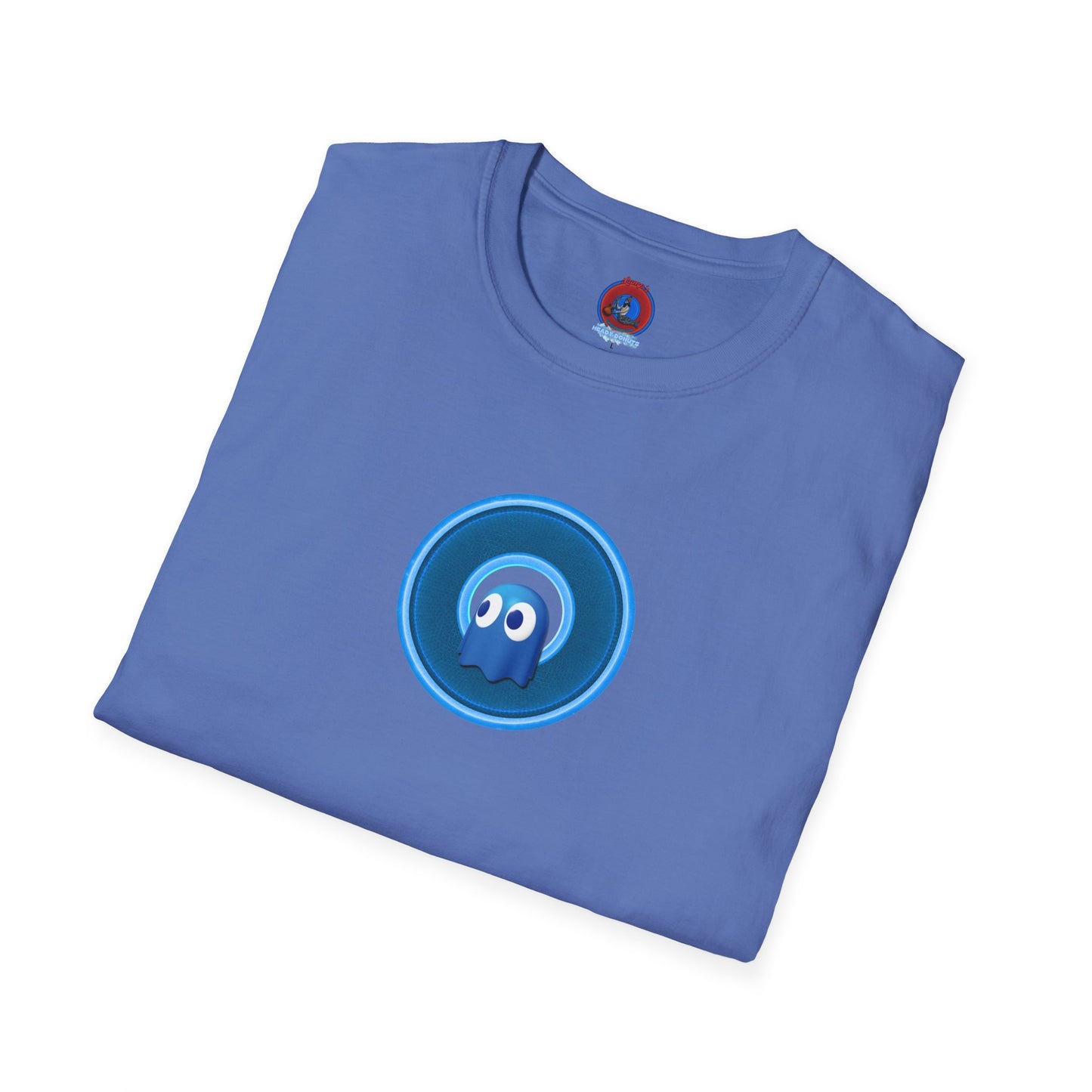 Classic Donut Tee - Unisex Soft-Style - "The Story of the Donut - a Ghostly Good Time" - variant 2 - blue/light blue rustic donut