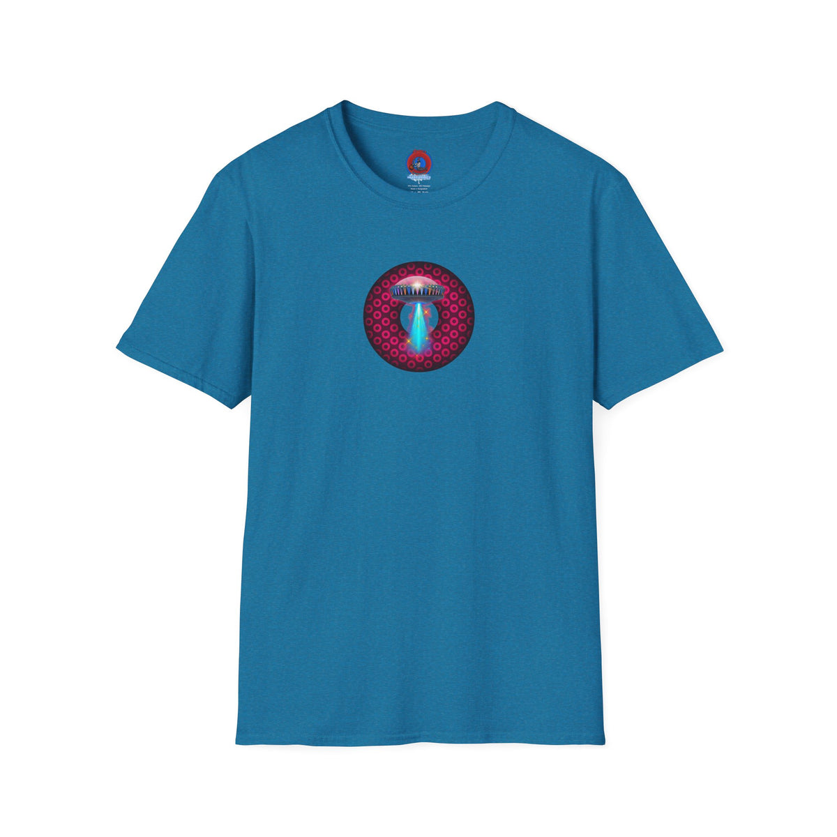 Classic Donut Tee - Unisex Soft-Style - "Donuts now Served on the Mothership" - series 1.0  - variant 2  - red/red paradoxical donut