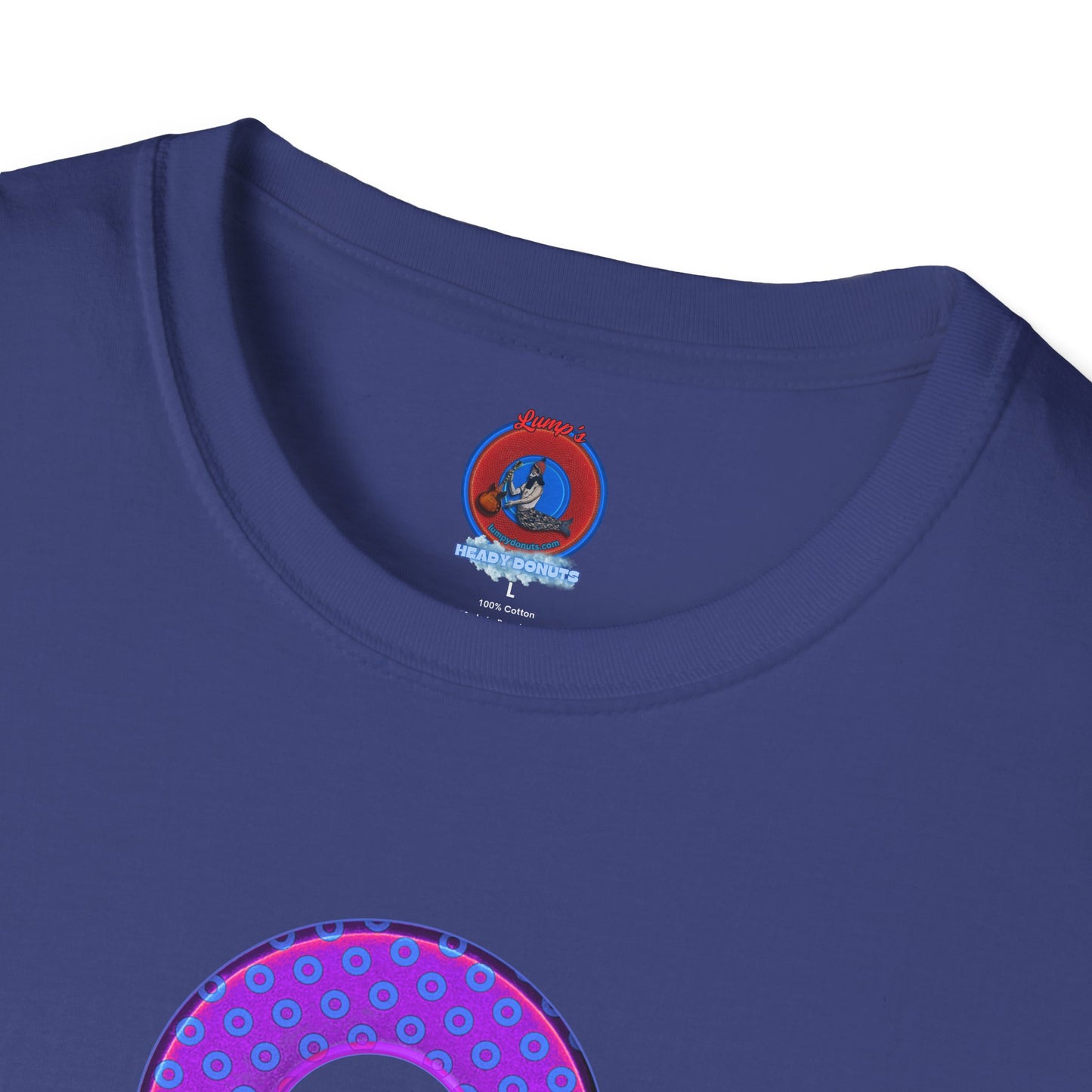 Plain Donuts/Unisex Soft-Style - "Plain Electric Paradoxical Donuts" - bright purple/blue donuts