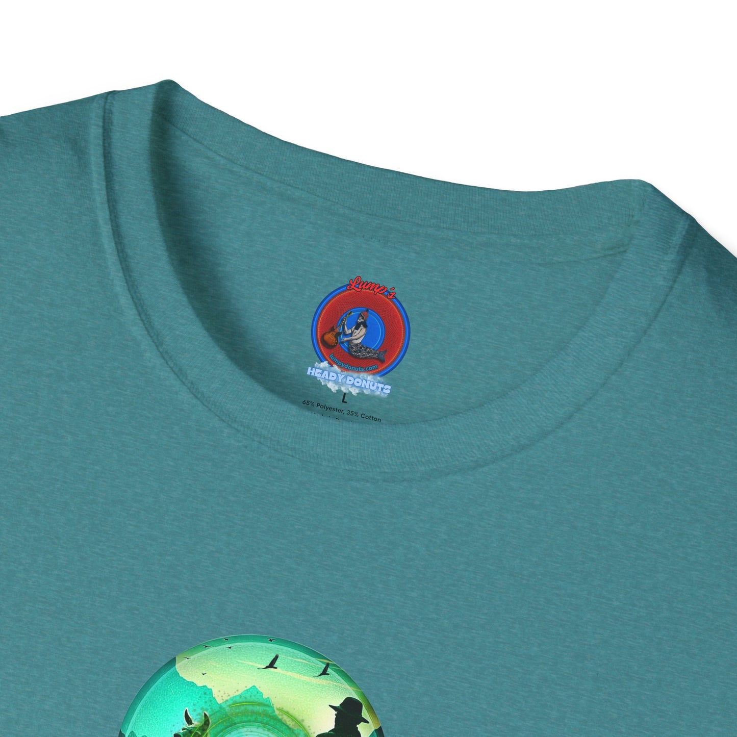 Lumpy Coffee Traders Tee - Unisex Soft-Style - "Taboo, taboot!" - paradoxical logo donut - variant 2 - taboo, taboot front/logo back