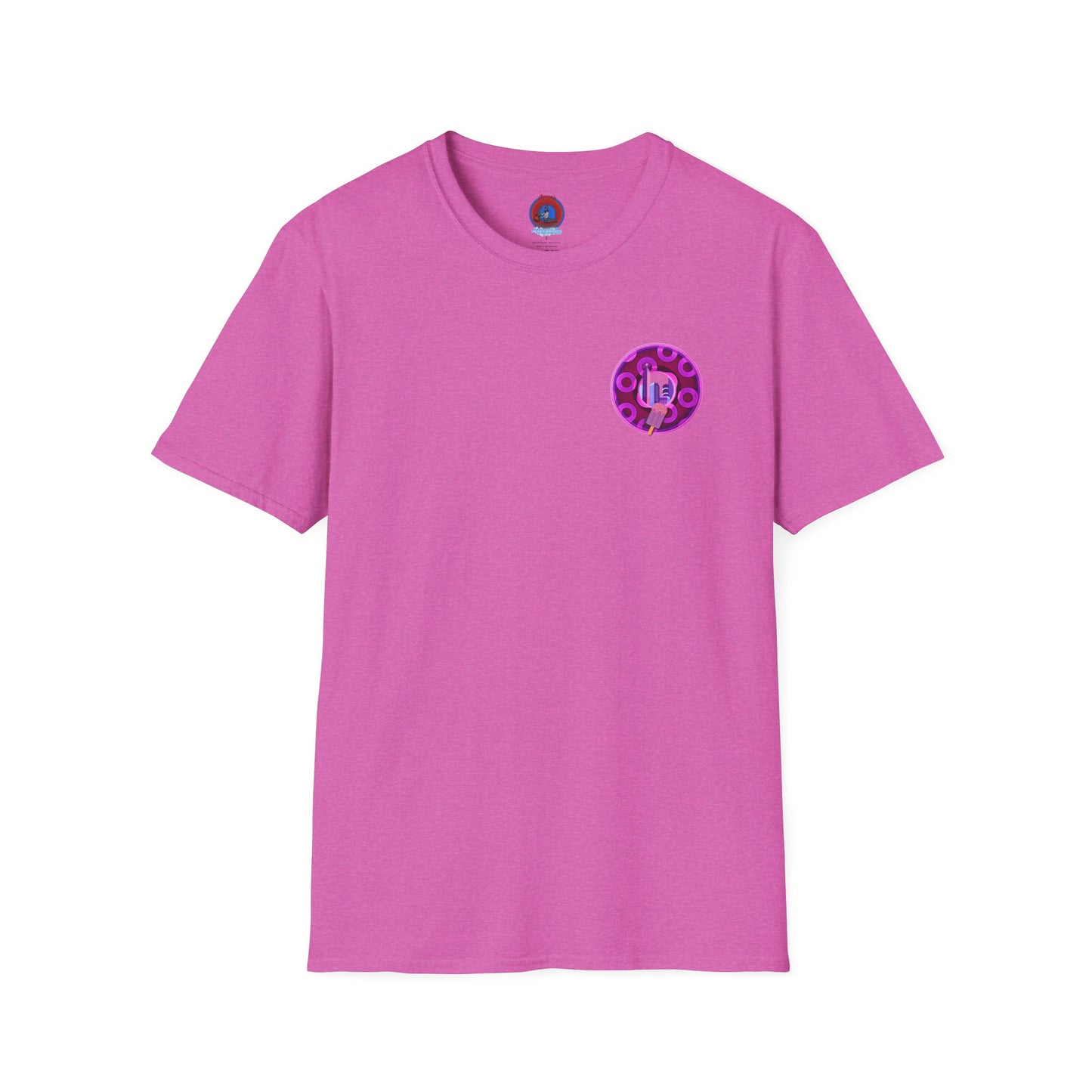 Classic Donut Tee - Unisex Soft-Style - "It's Ice Cream Popsicles - YEMSG Donut" - purple/magenta paradox donut - variant 2