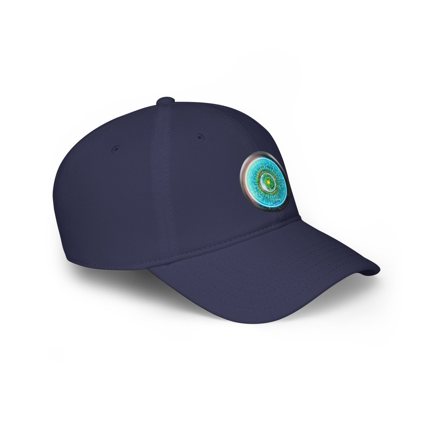 Lumpy Donut Baseball Cap - "Donut of Life Patch" - vivid turquoise tube donut w/ - variant 3