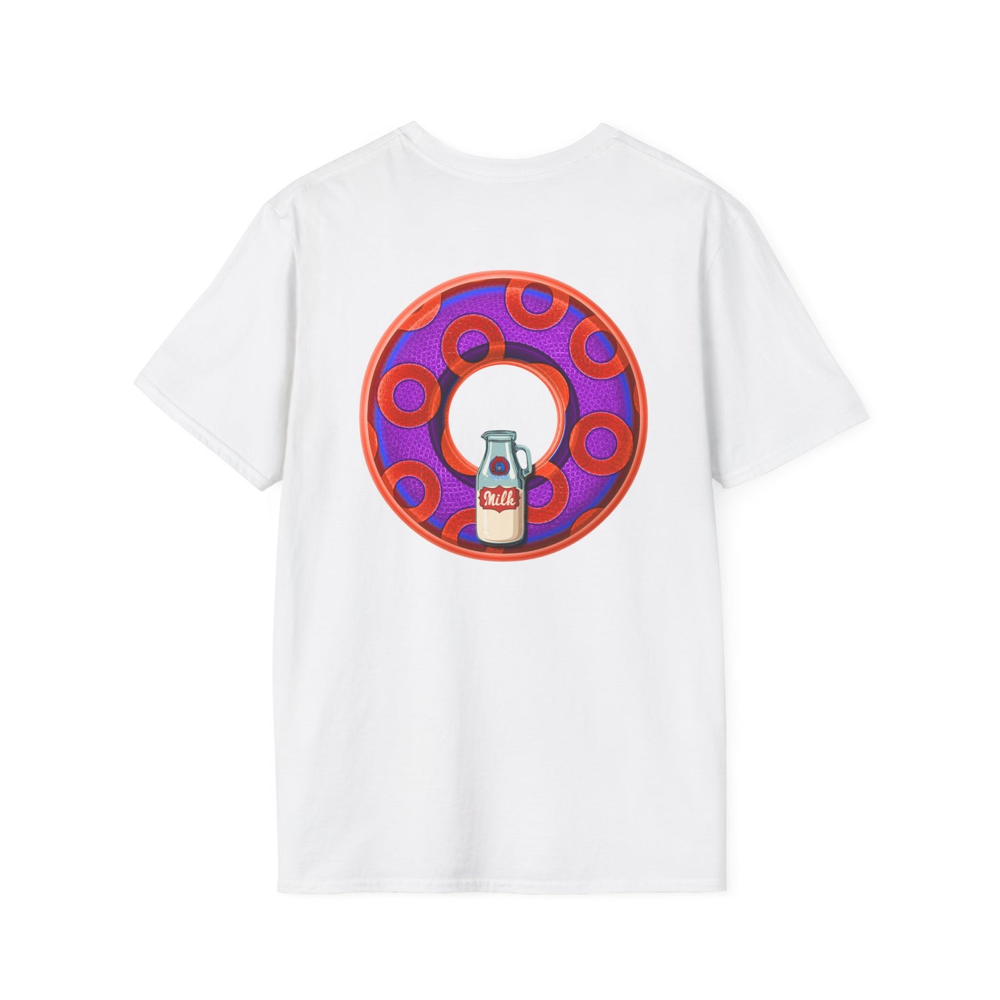 Classic Donut Tee - Unisex Soft-Style - "Wooked Cream - YEMSG Donut " -purple/red rustic paradox donut - variant 6