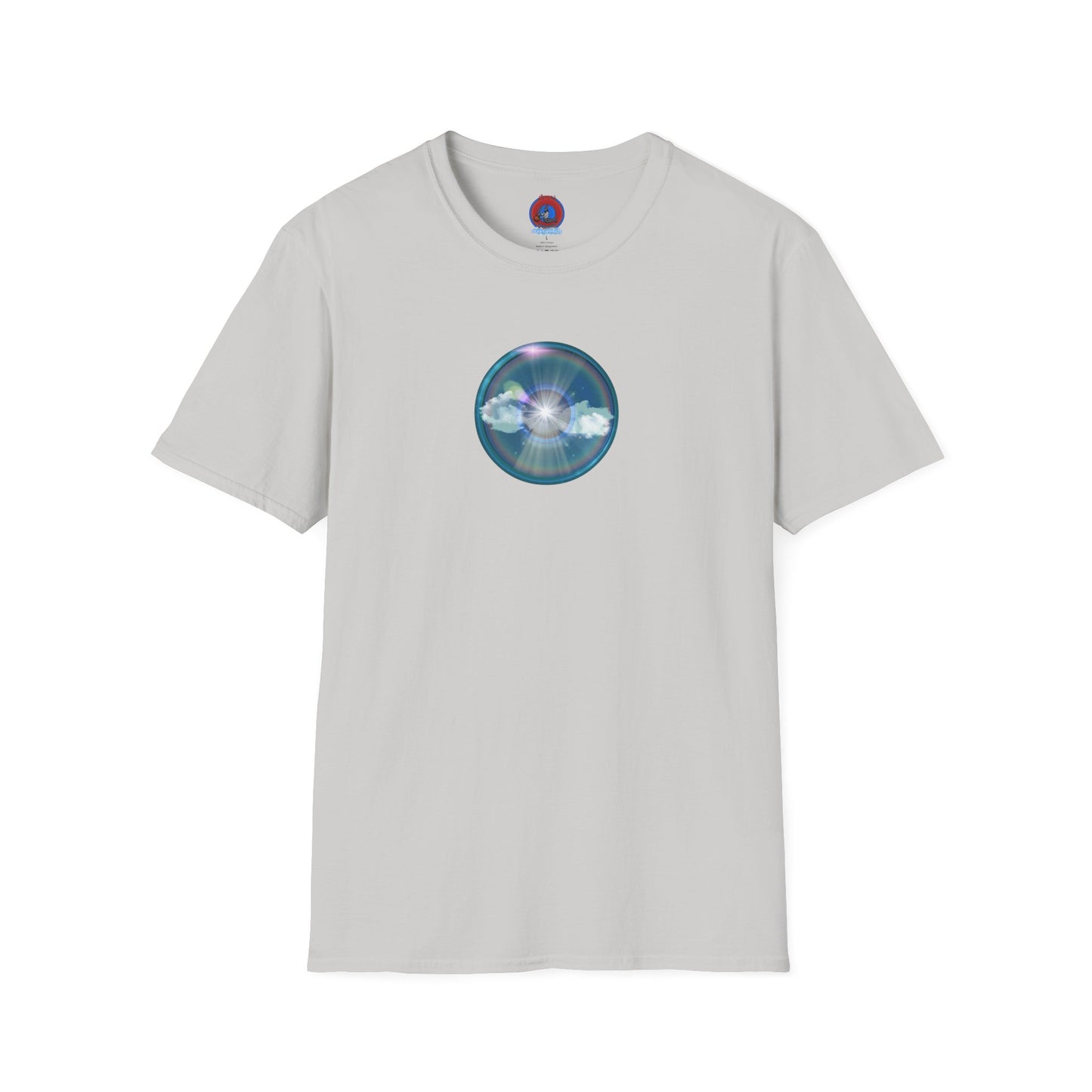 Classic Donut Tee - Unisex Soft-Style - "The Original Divided Donut' - light blue sky donut