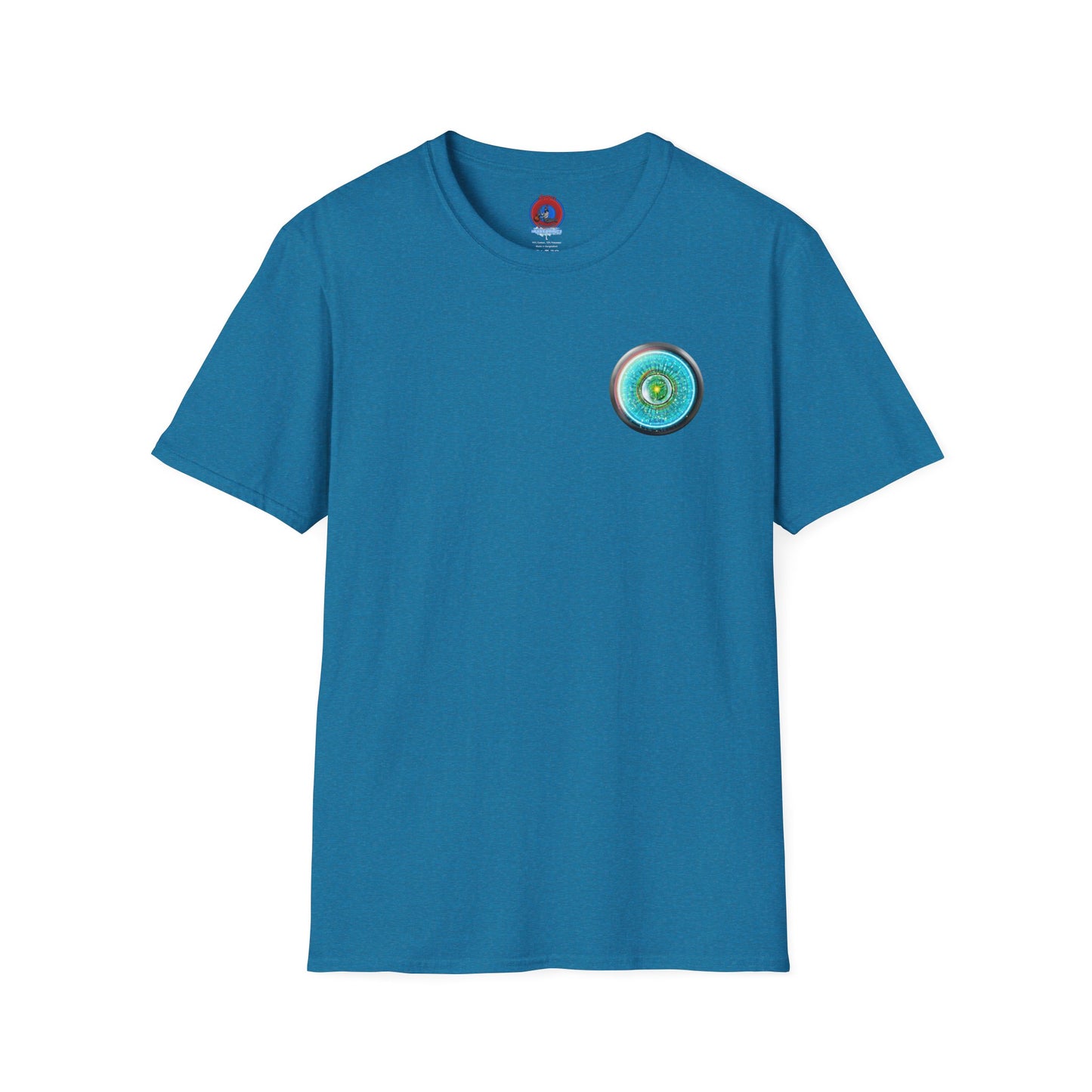 Classic Donut Tee - Unisex Soft-Style - "Donut of Life Tee" - vivid turquoise tube donut - variant 3