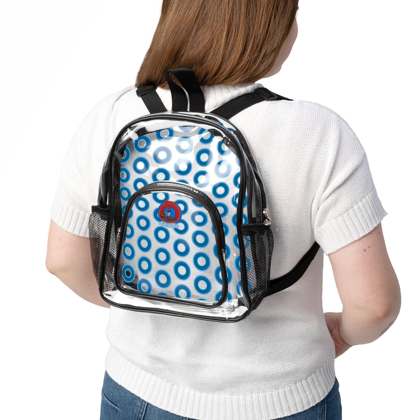 Lumpy Clear Pack/Concert Buddy - Plain Rustic Donut Print - blue/light blue