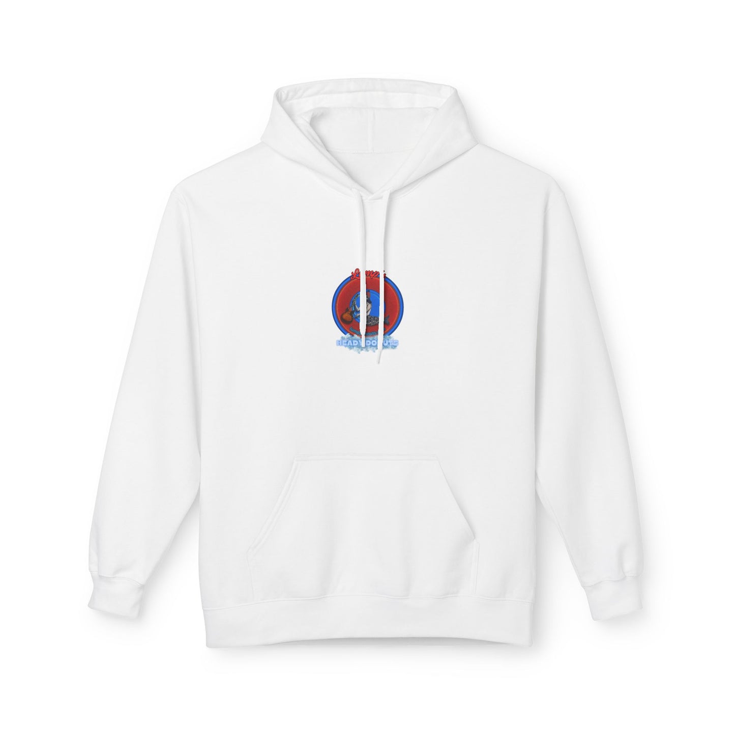 Unisex Fleece Hoodie - [Midweight Soft-style] - "Lump's Heady Logo" - w/rustic red donuts