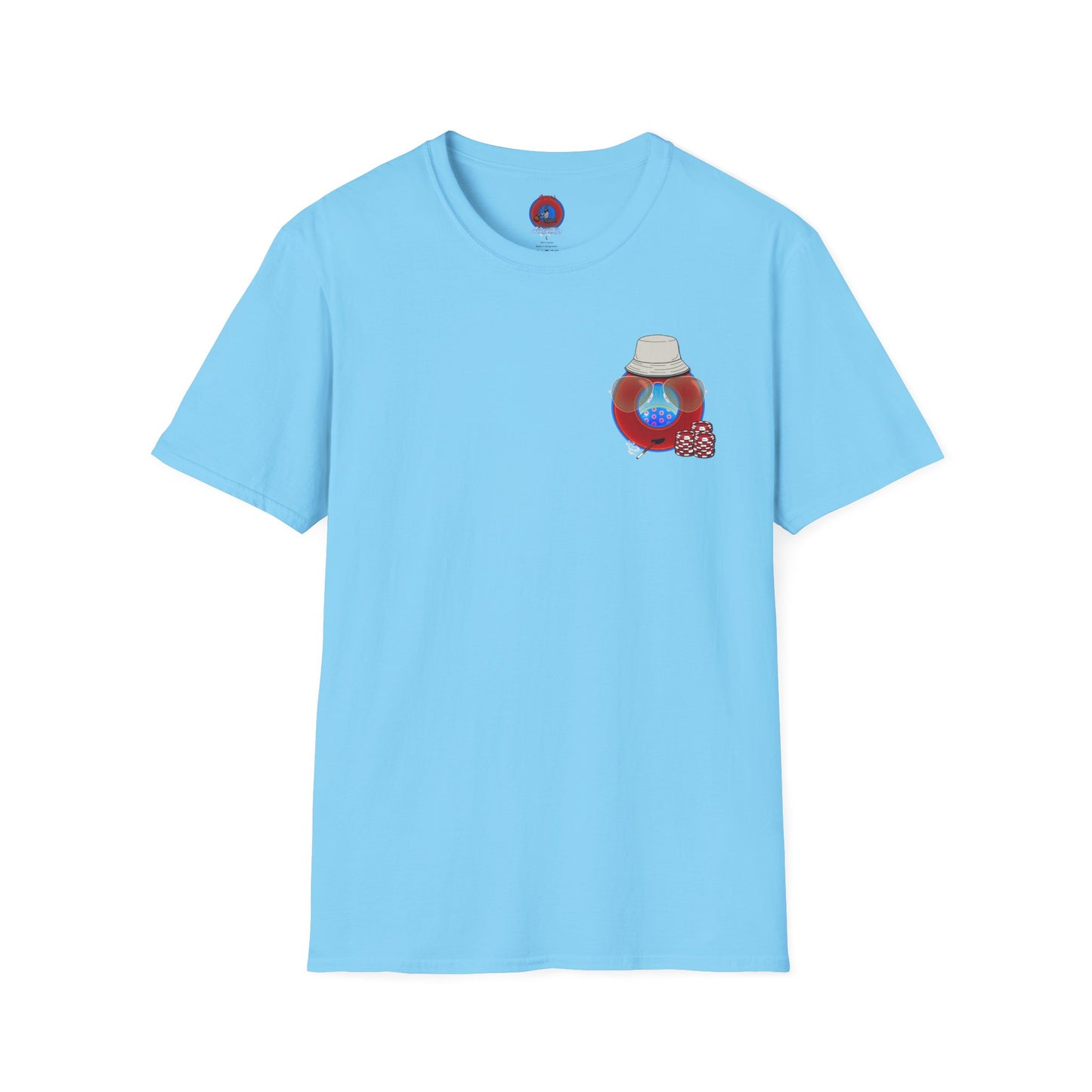 Classic Donut Tee - Unisex Soft-Style - "Gonzo Donut - Fear and Loathing in Gamehendge" - vivid red donut