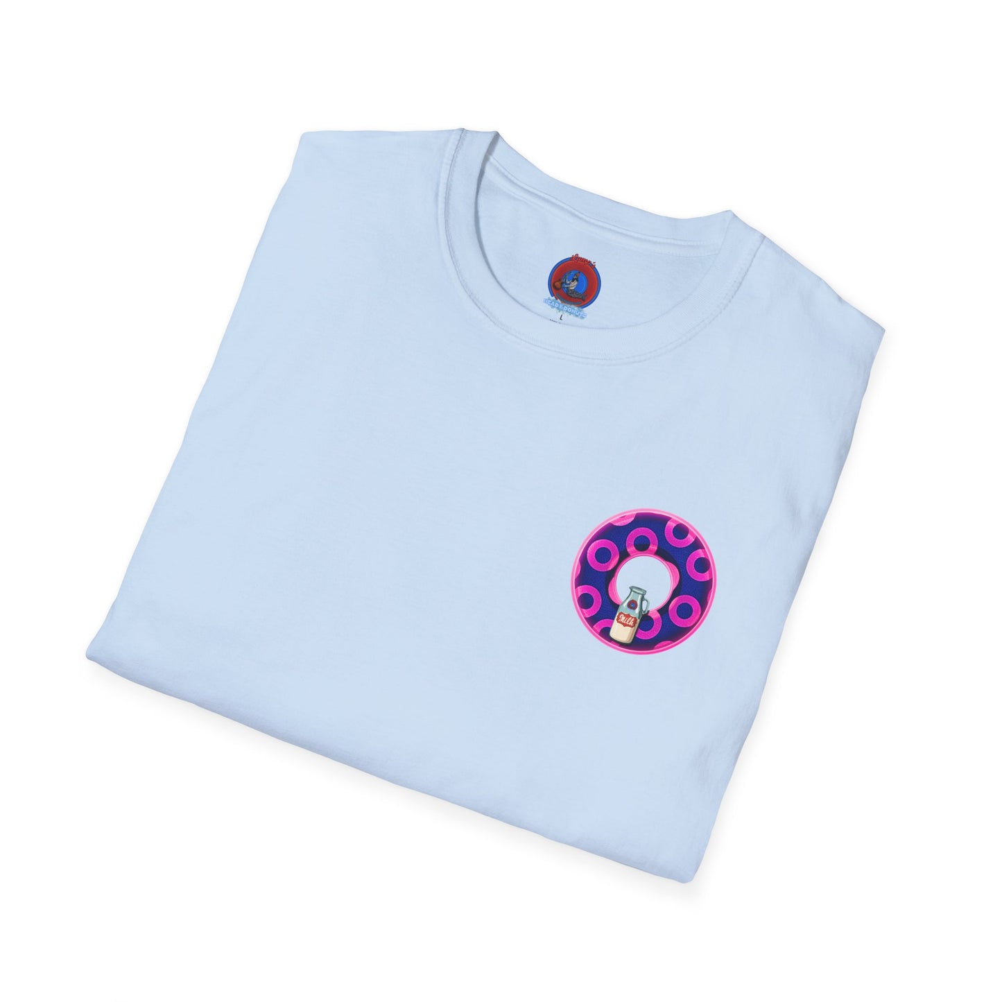 Classic Donut Tee - Unisex Soft-Style - "Wooked Cream - YEMSG Donut " -blue/pink rustic paradox donut - variant 5