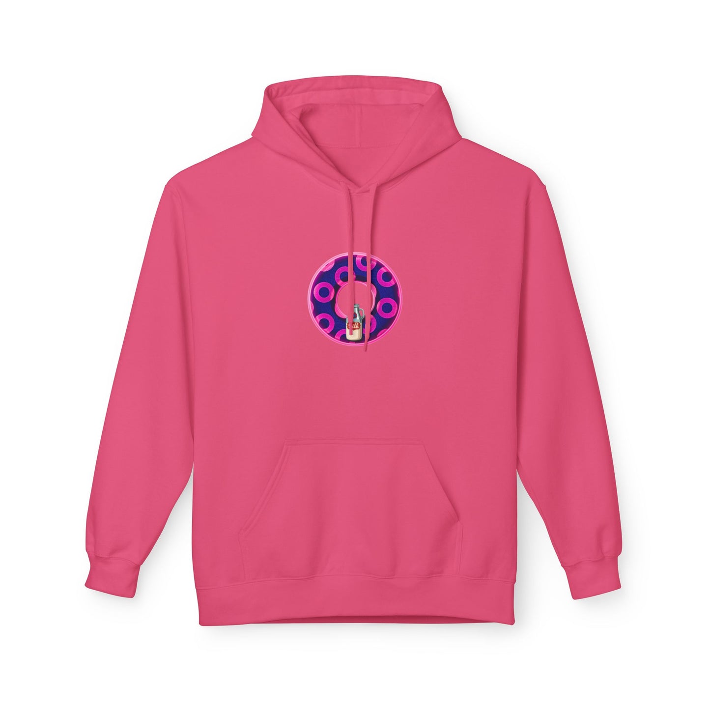 Fleece Harry Hoodies [Midweight Soft-style] - "Wooked Cream Dairy - YEMSG Donut" - blue/magenta rustic paradox donut - variant 5