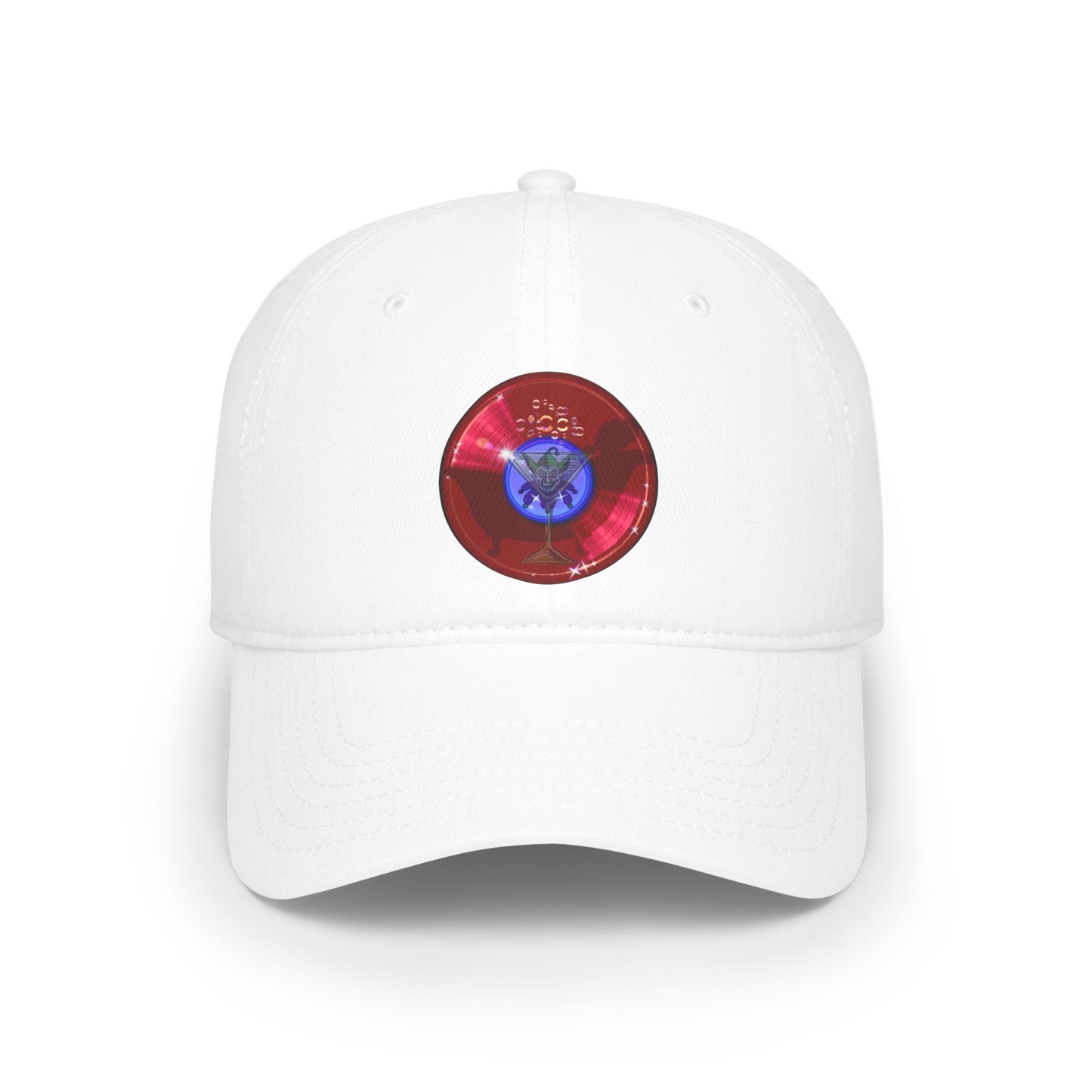 Lumpy Donut Baseball Cap - "The Joker's Personal Cap" - variant 1 - vivid red record donut w/
