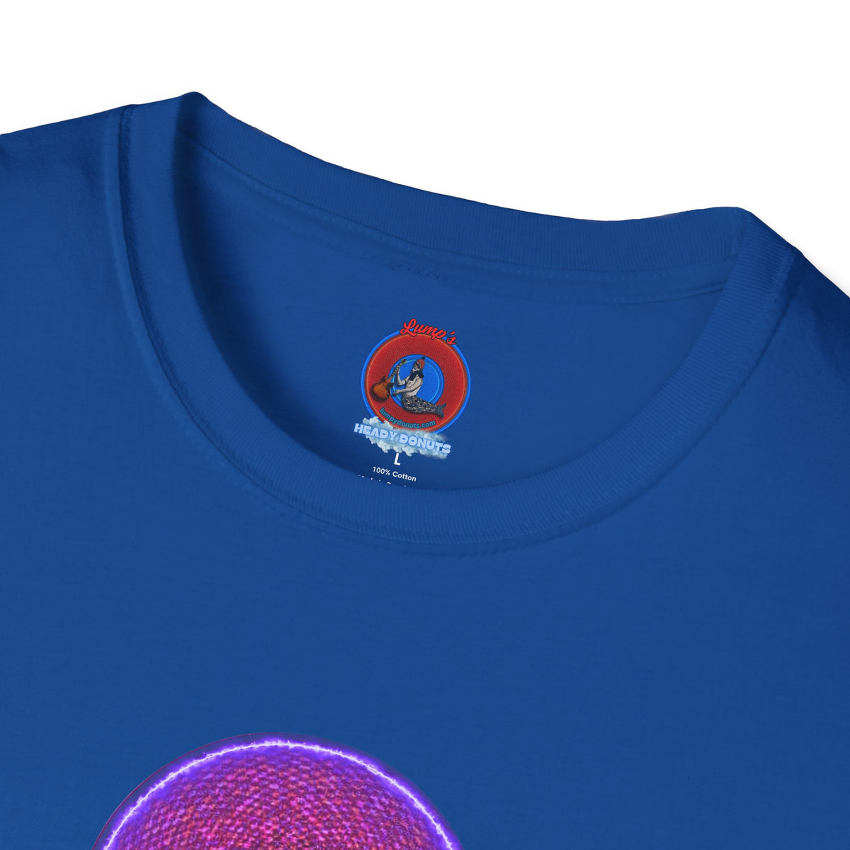 Classic Donut Tee - Unisex Soft-Style - "The Frankenstein Donut - It's Alive! " - series 1.0  - purple-ish donut
