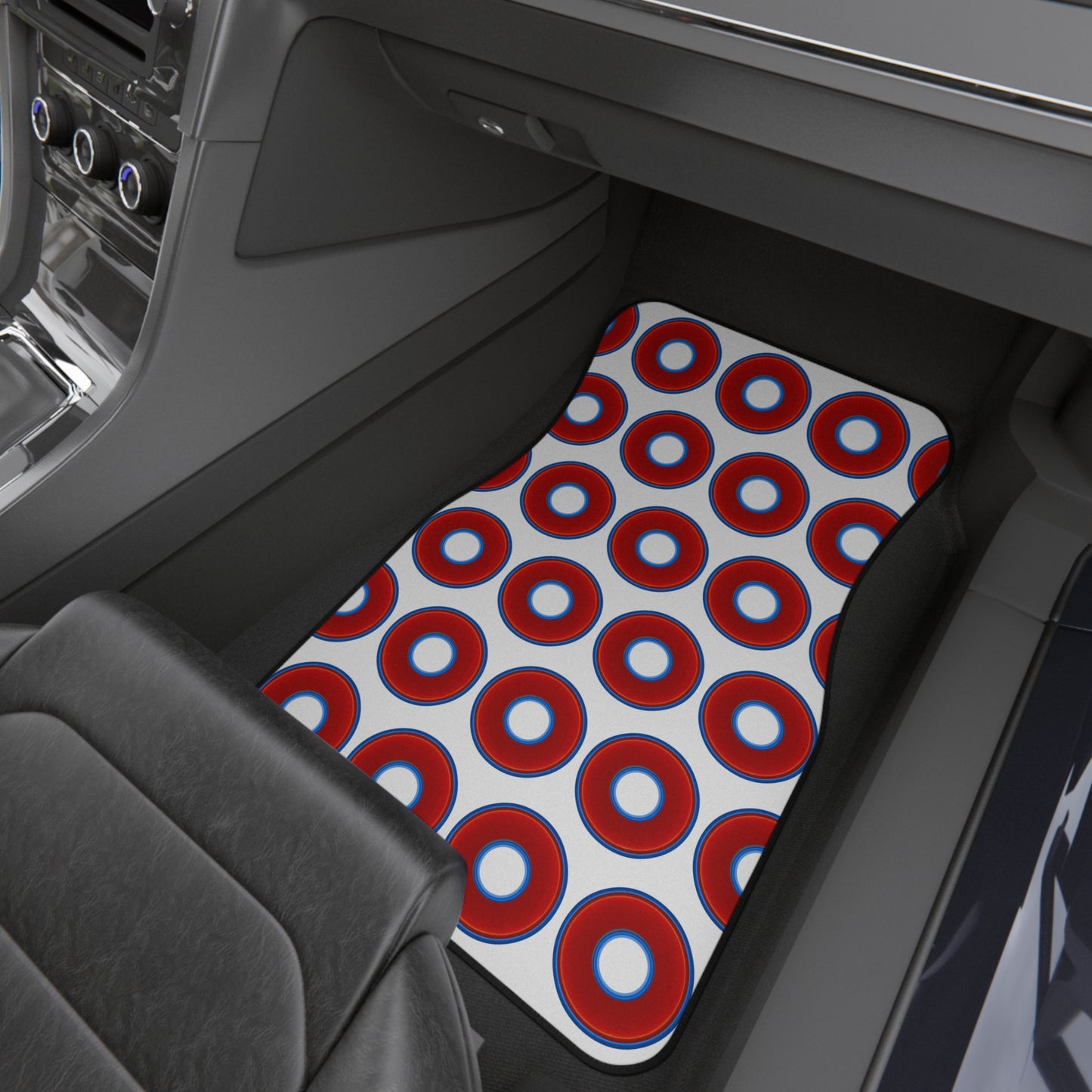 Contacted Car Mats - vivid donut print w/white background