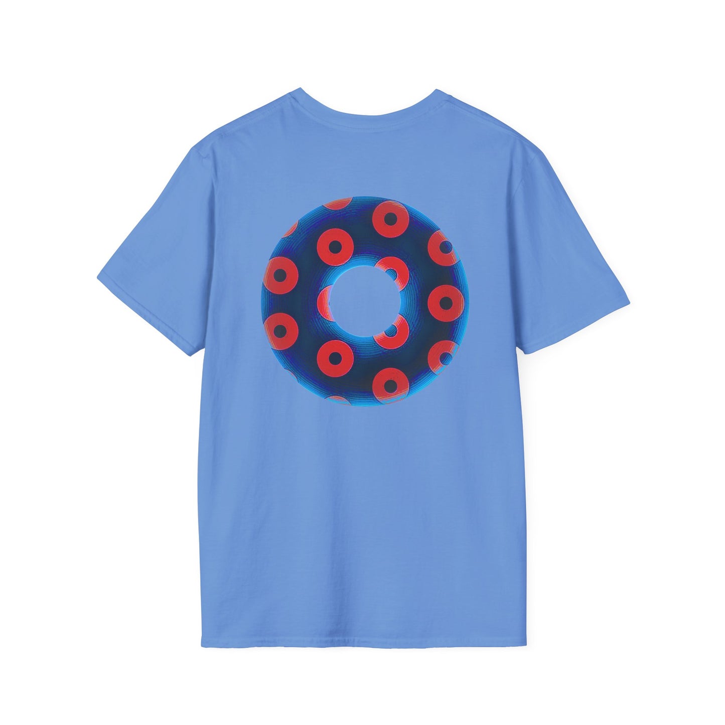 Plain Donuts/Unisex Soft-Style - "Plain Blimpy Paradoxical Donuts" - royal blue/bright red donuts