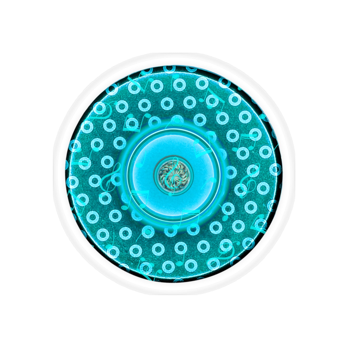 Donut Bumper/Outdoor Sticker - "Paradoxical Donut Print" - series 1.0 - paradoxical light blue/dark teal donut - [Die-Cut] 6"x 6"