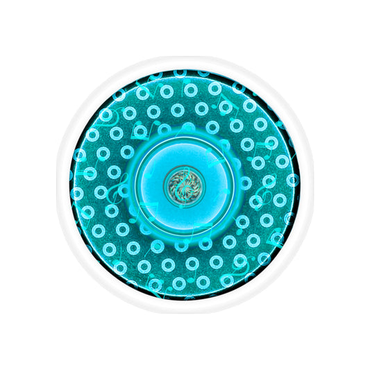 Donut Bumper/Outdoor Sticker - "Paradoxical Donut Print" - series 1.0 - paradoxical light blue/dark teal donut - [Die-Cut] 6"x 6"