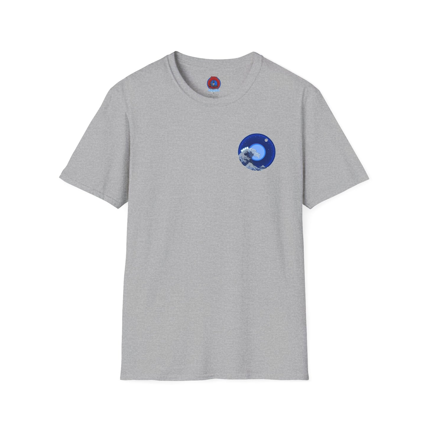 Classic Donut Tee - Unisex Soft-Style - "The Hopeful Waving Donut" - vivid blue donut