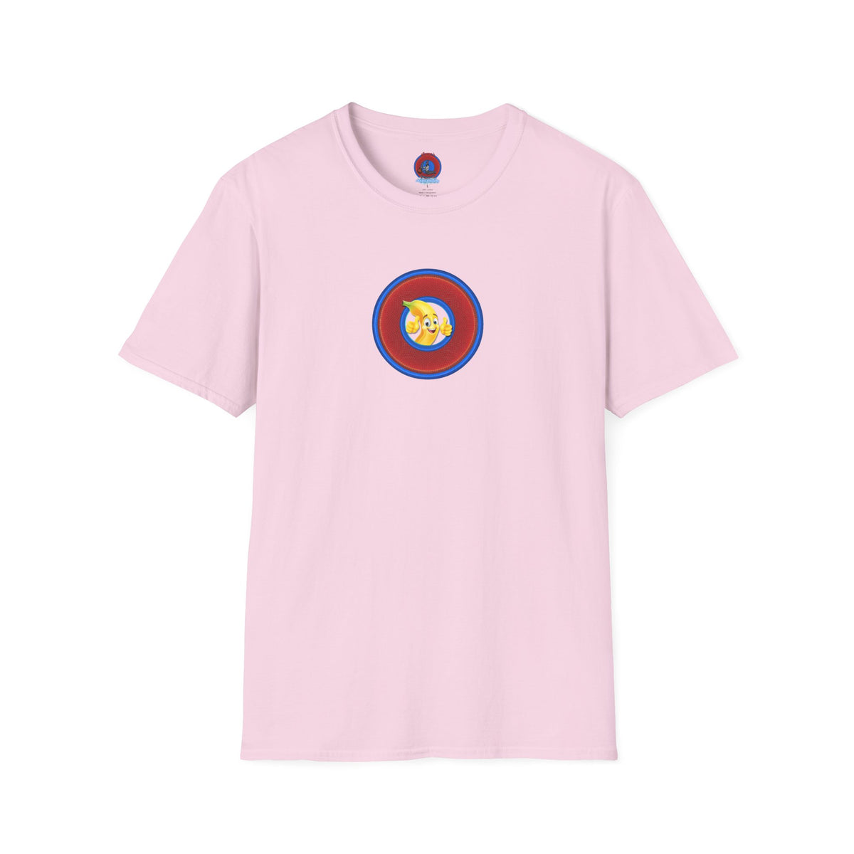 Classic Donut Tee - Unisex Soft-Style - "Dis sheet, it's bananas!" - series 1.0 - variant 6 - traditional red/blue donut